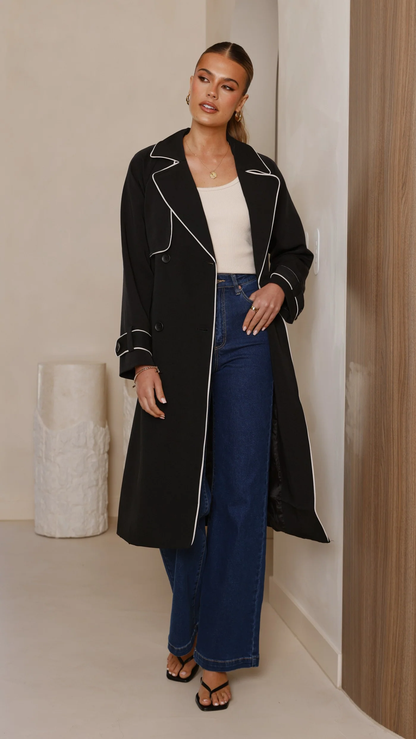 Blanca Trench Coat - Black - Image 2