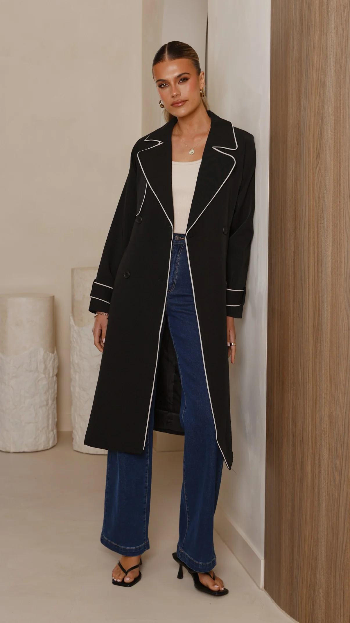 Blanca Trench Coat - Black - Image 3