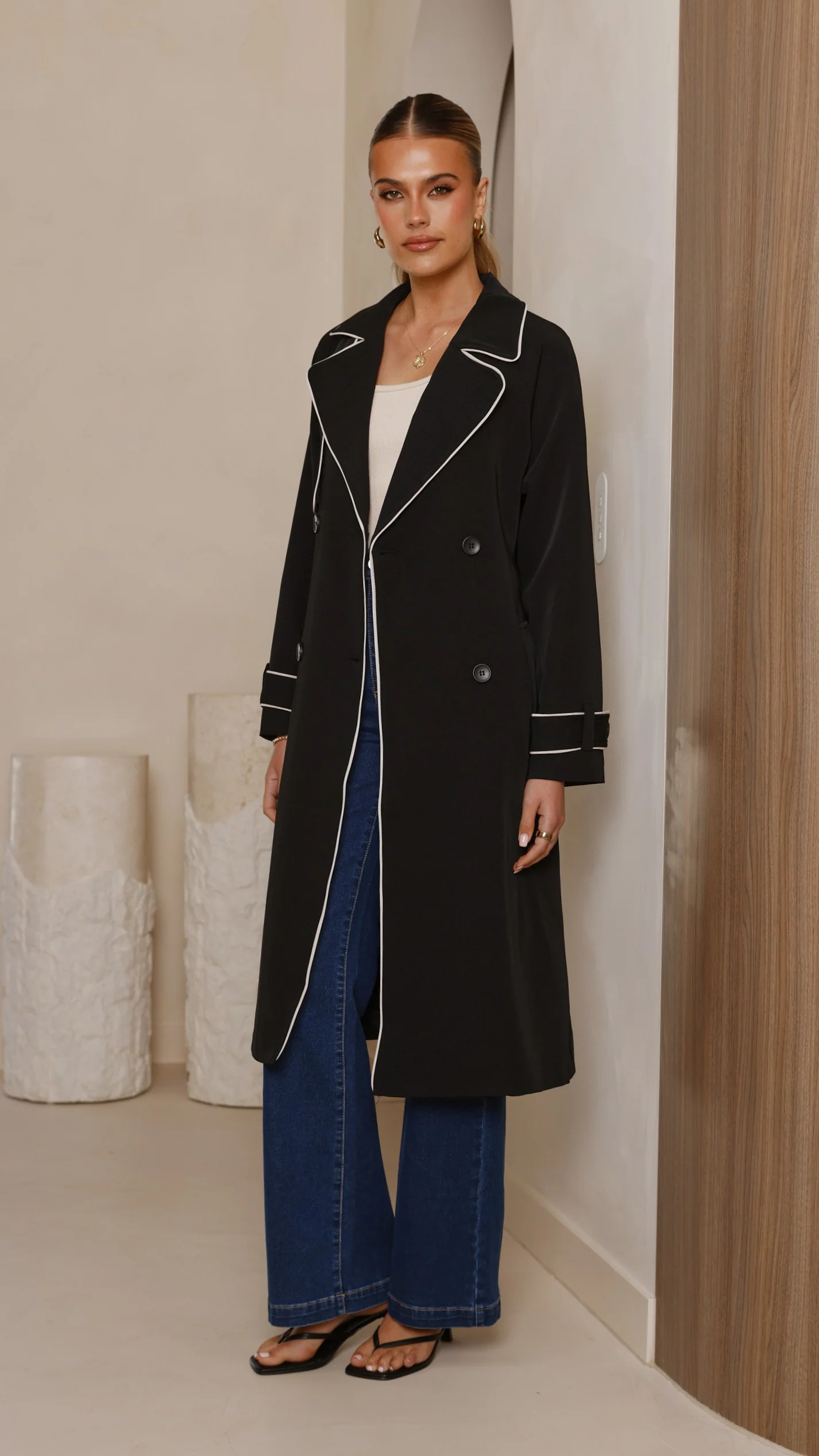 Blanca Trench Coat - Black - Image 5