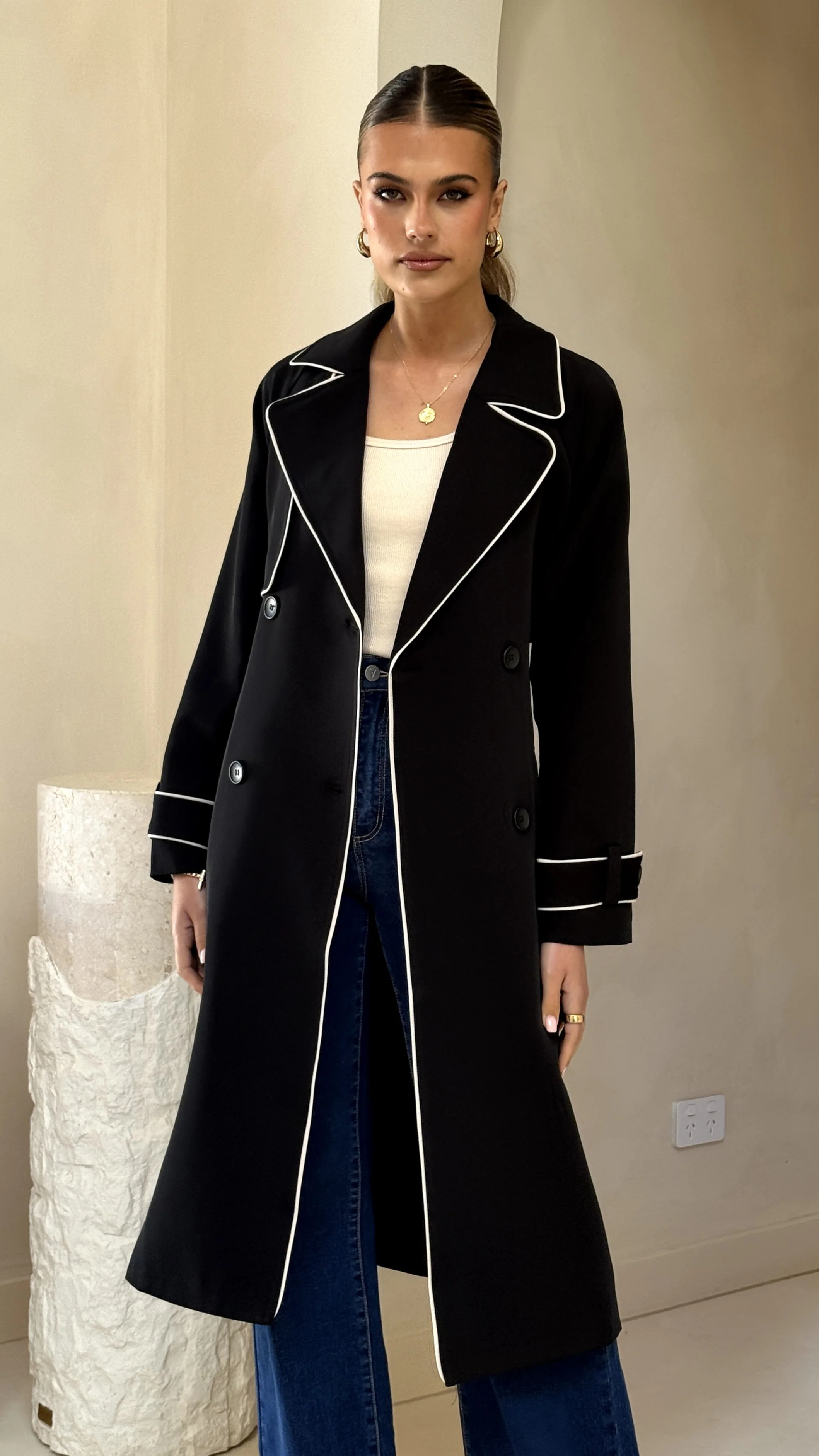 Blanca Trench Coat - Black - Image 6