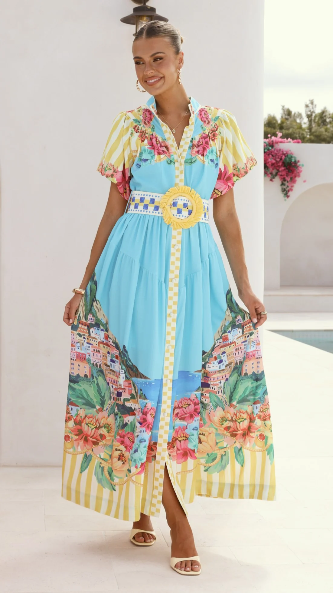 Bloom Maxi Dress - Positano Blue - Image 5