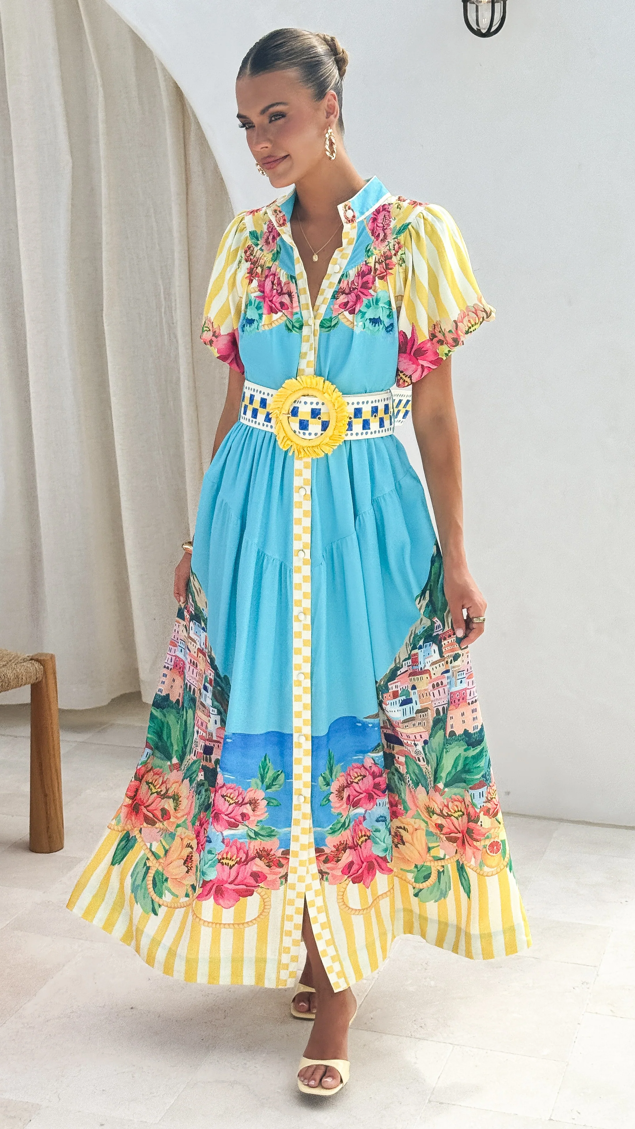 Bloom Maxi Dress - Positano Blue - Image 9