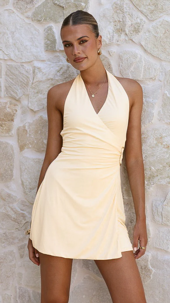 Brigitte Halter Mini Dress - Butter - Image 8