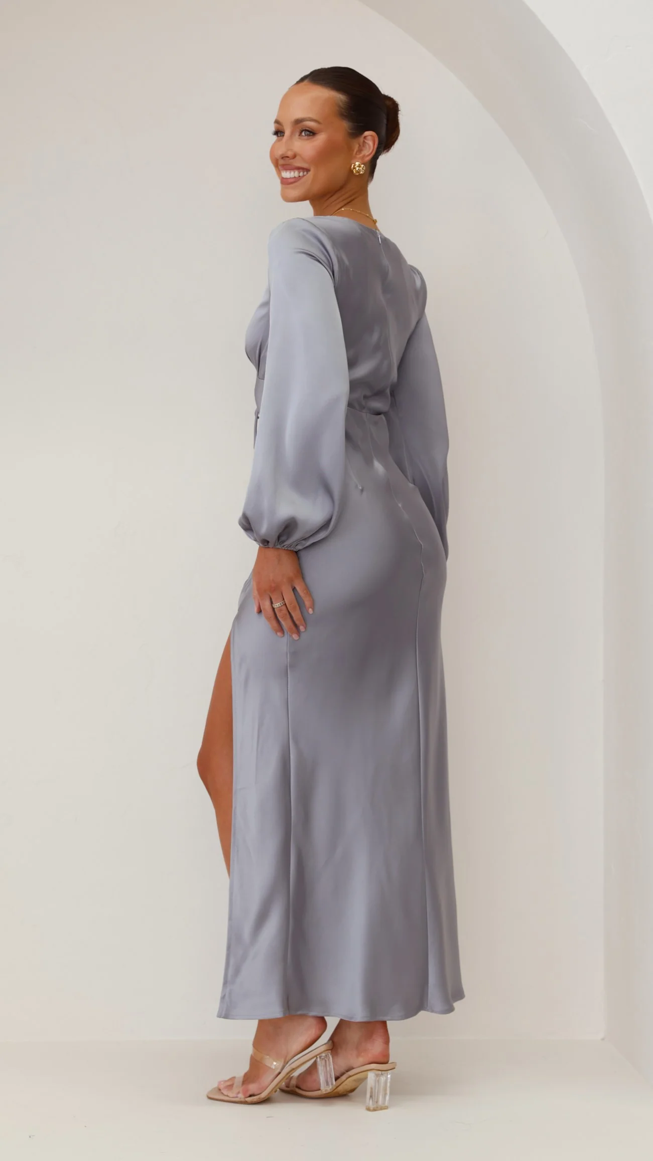 Brigitte Maxi Dress - Steel Blue - Image 11