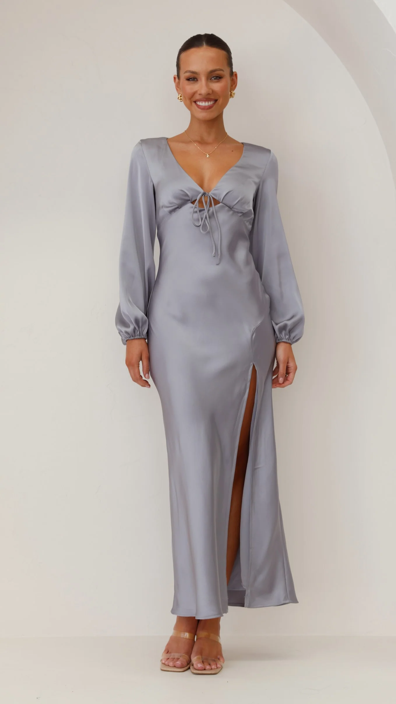 Brigitte Maxi Dress - Steel Blue - Image 4