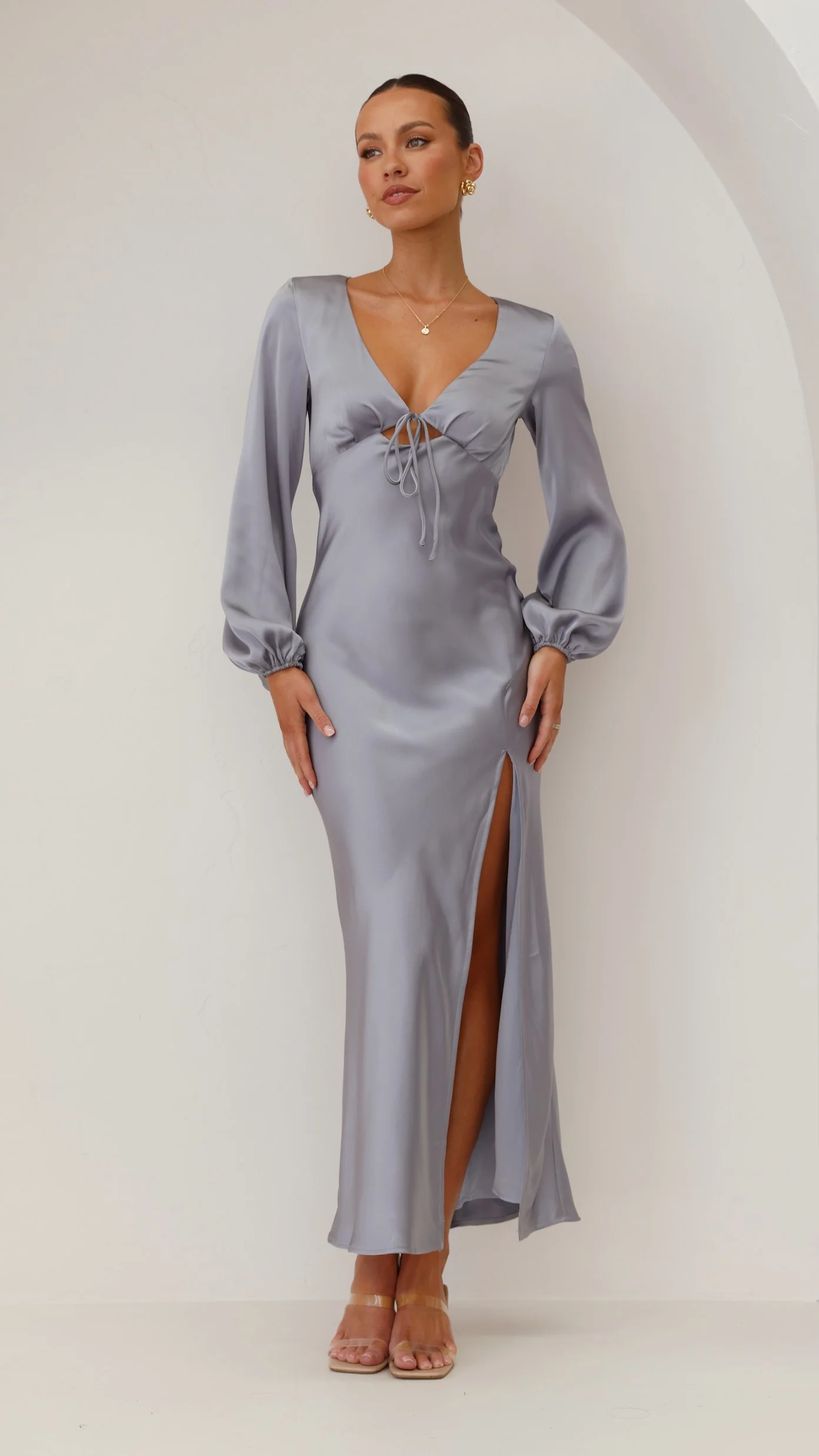 Brigitte Maxi Dress - Steel Blue - Image 9