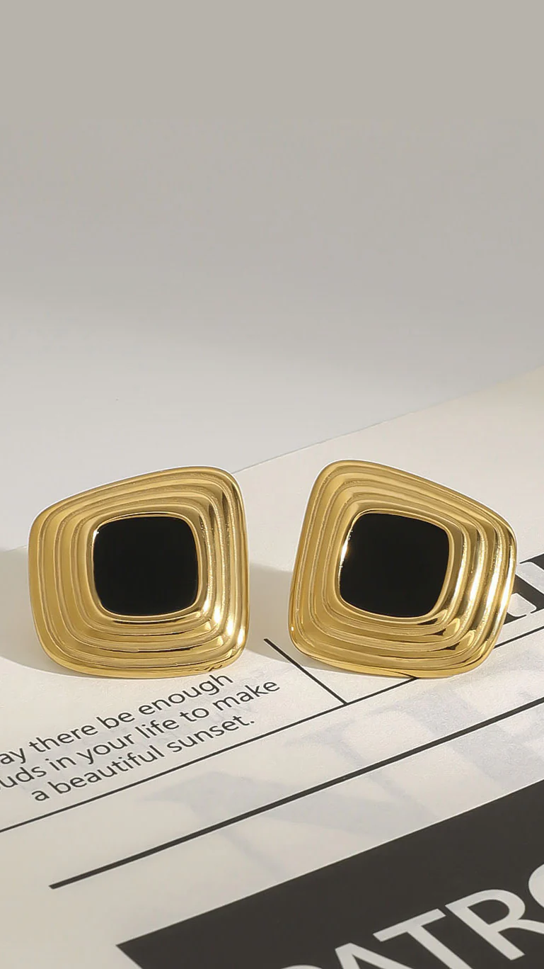 Bronnie Earrings - Gold / Black - Image 3