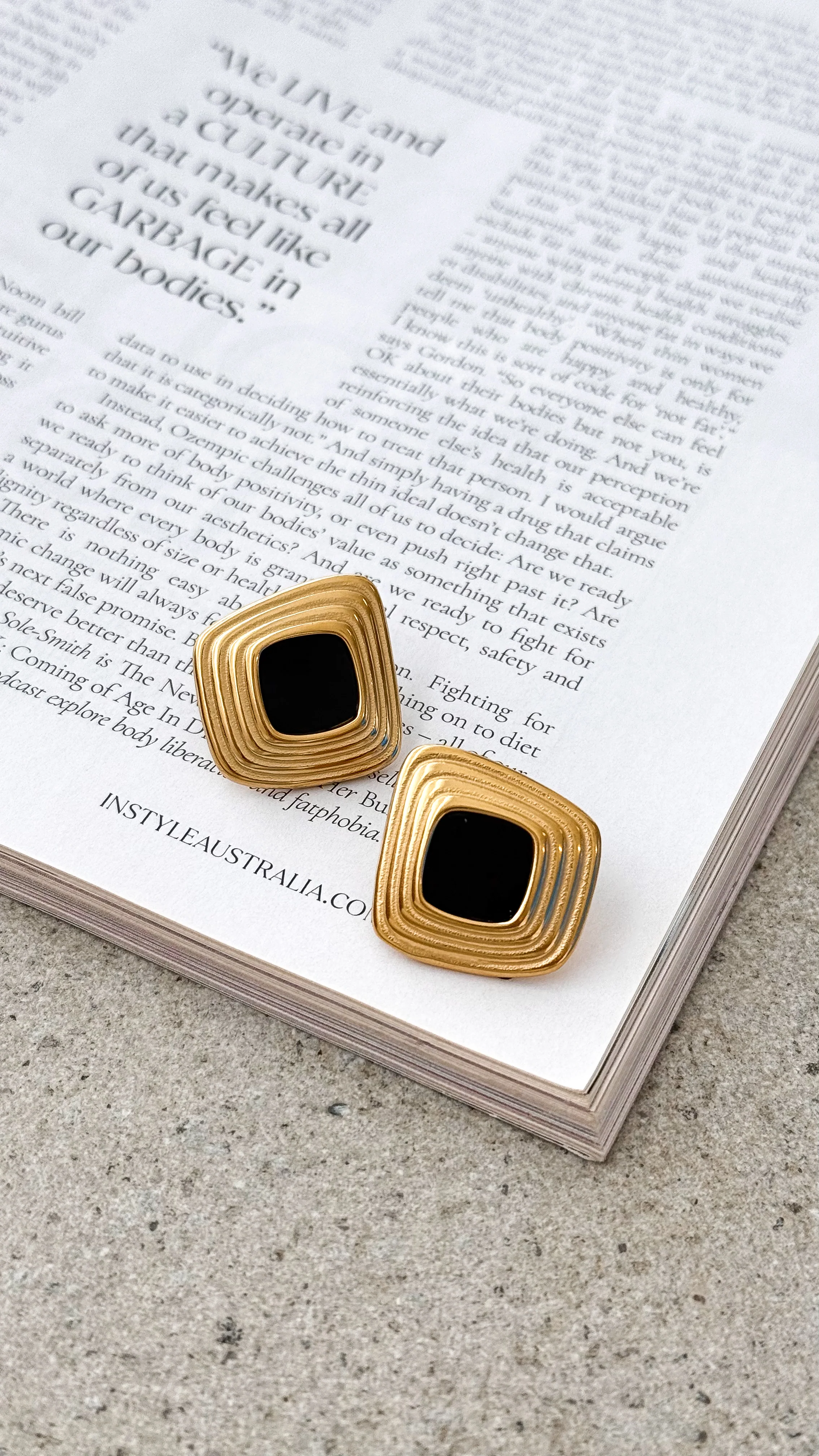 Bronnie Earrings - Gold / Black - Image 7
