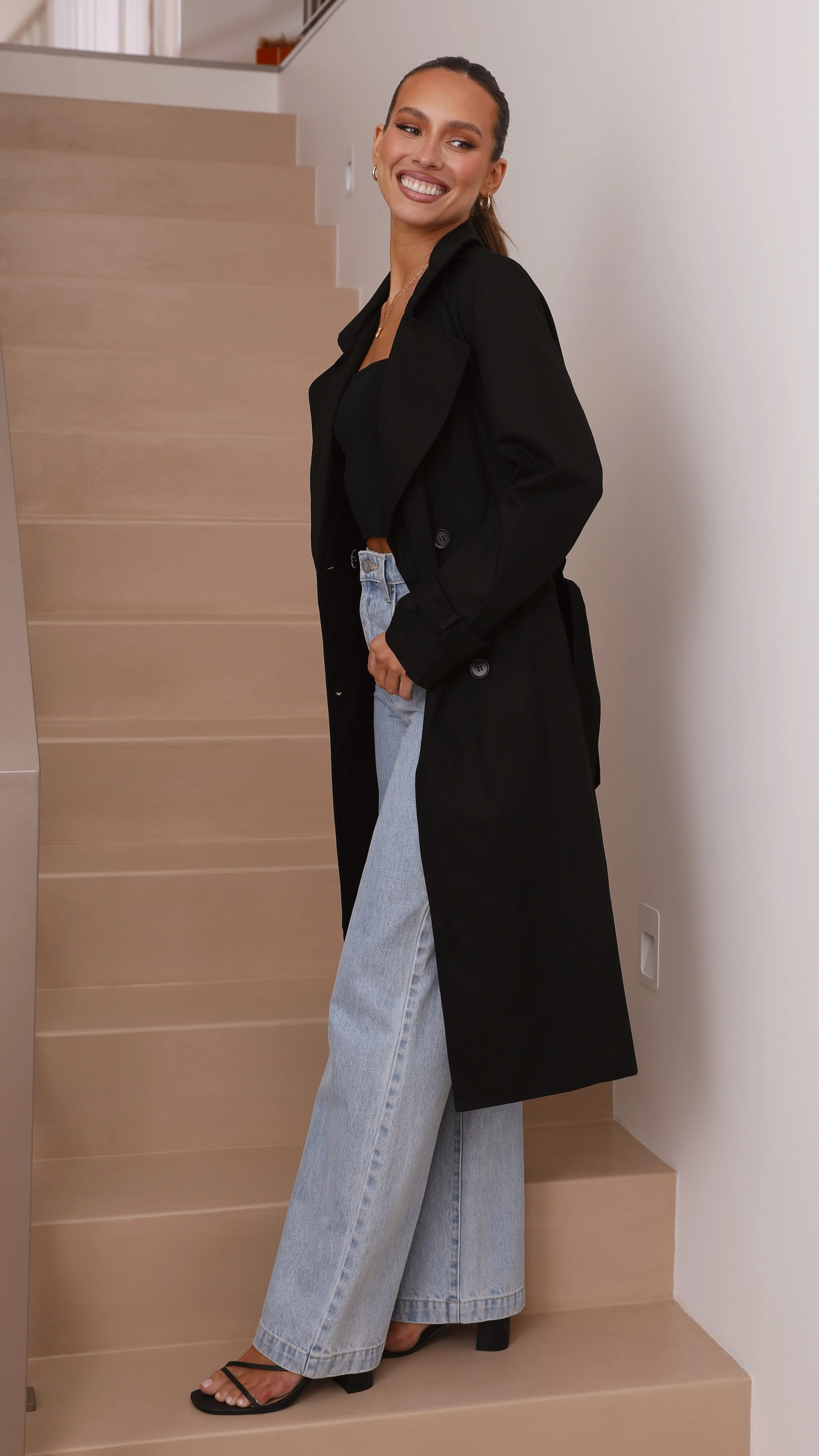 Byron Trench Coat - Black - Image 18