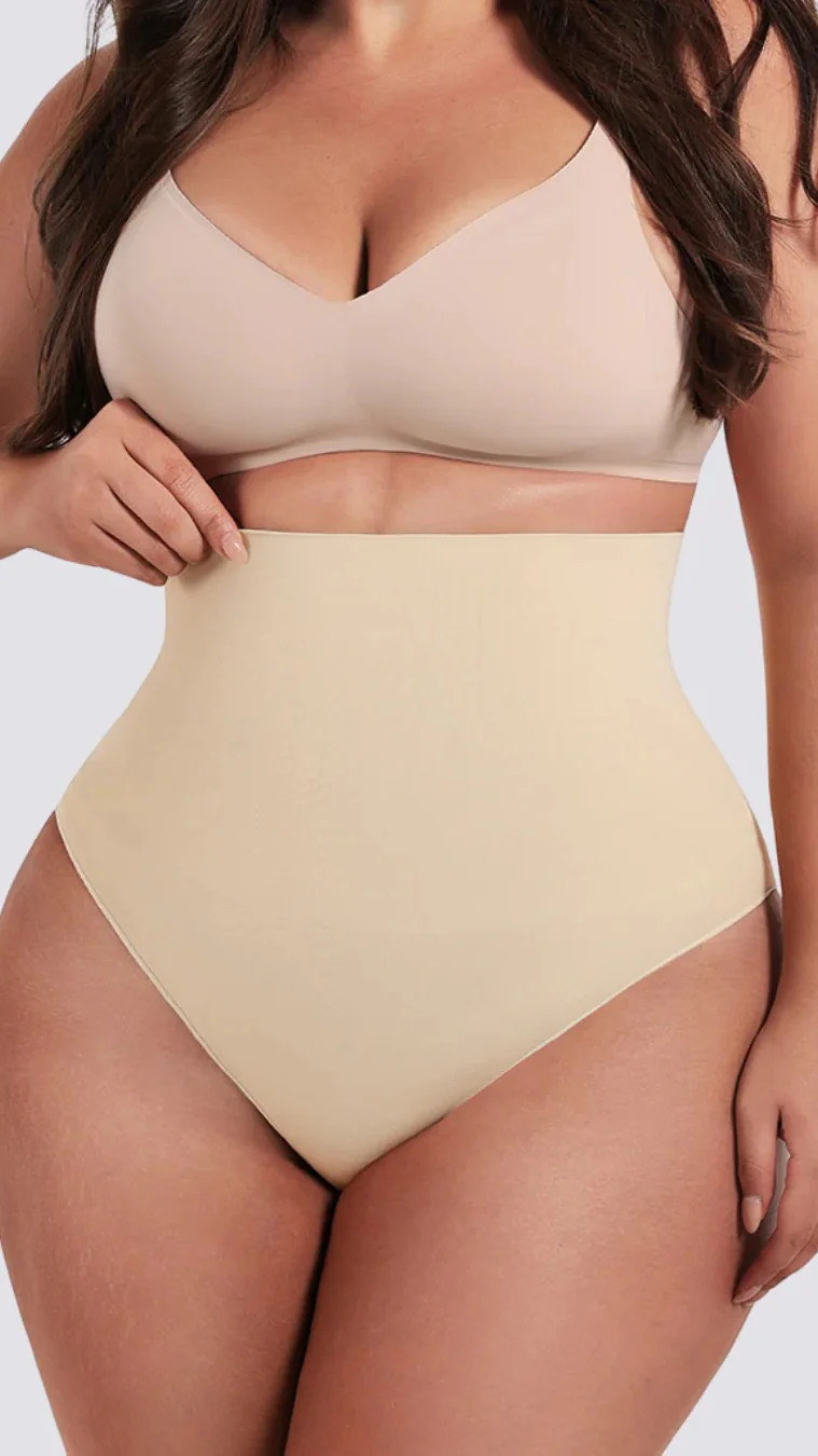 BZEZ Mid Fit Control Thong - Bare