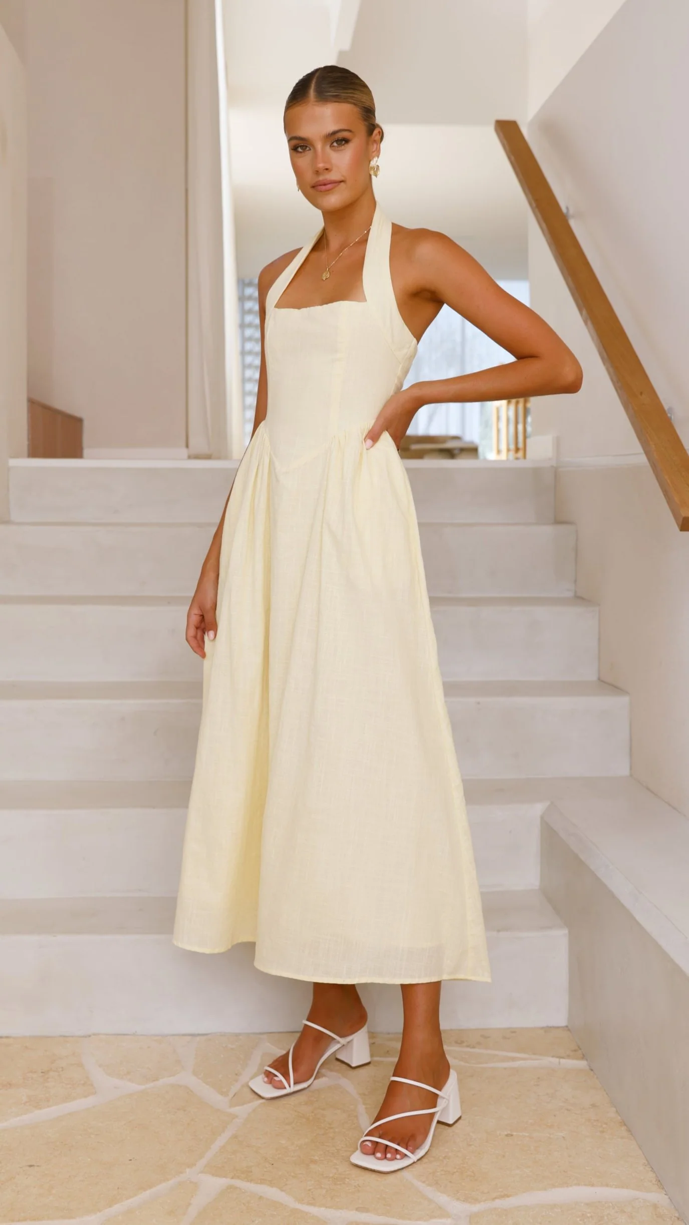 Caden Maxi Dress - Lemon - Image 3