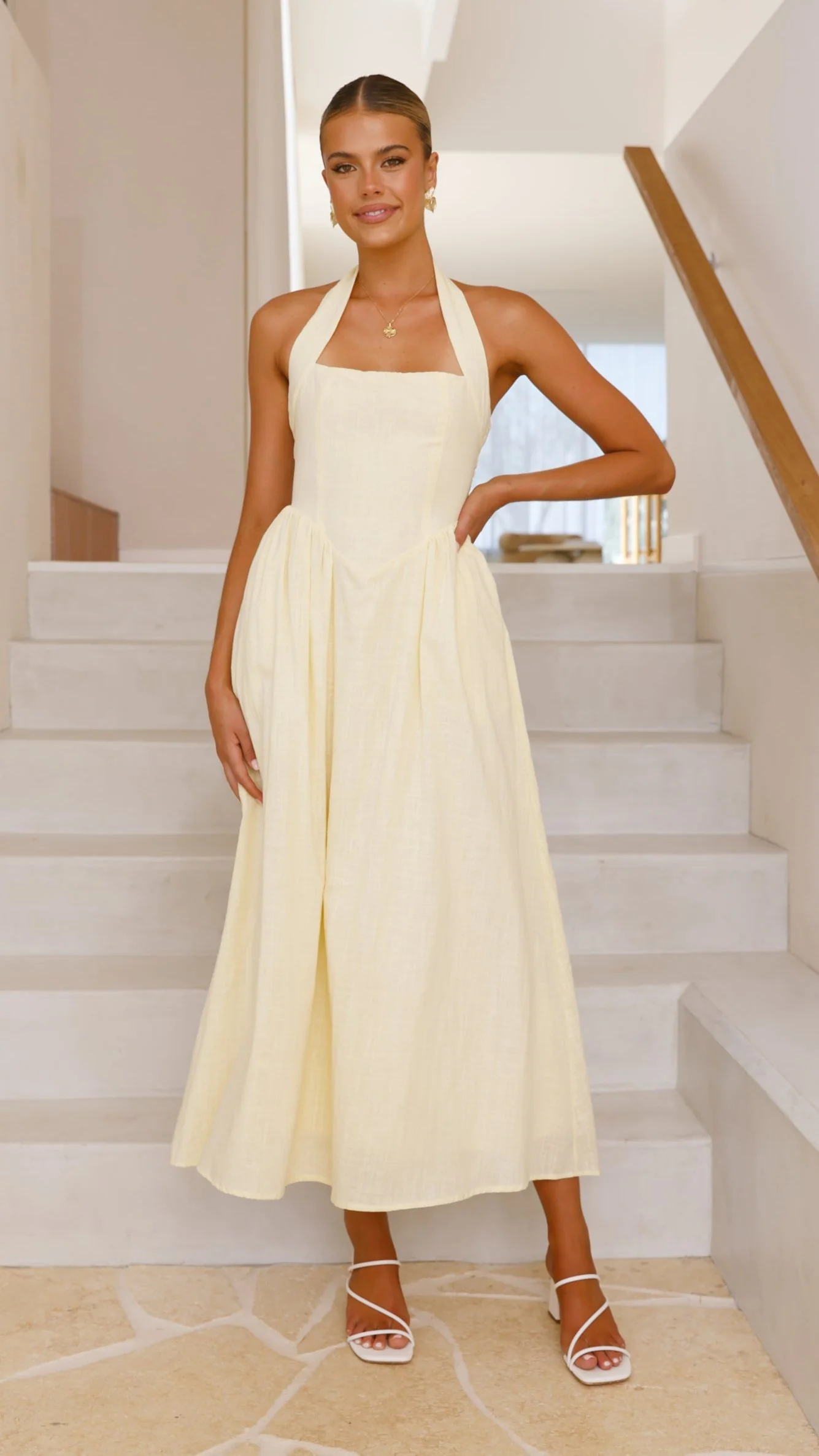 Caden Maxi Dress - Lemon - Image 5