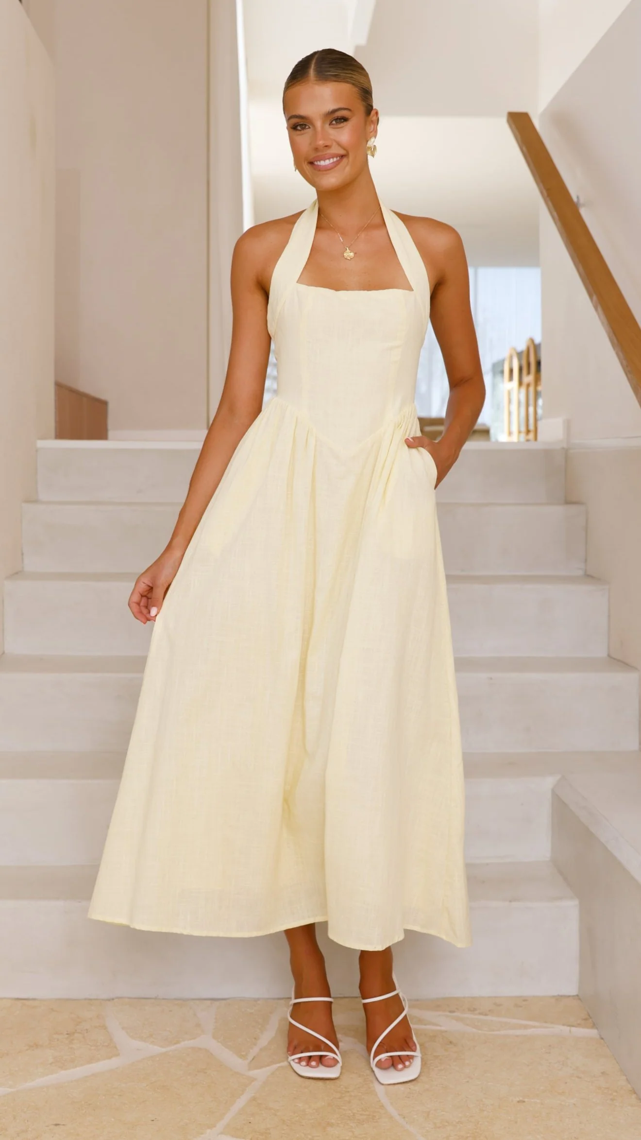 Caden Maxi Dress - Lemon - Image 6