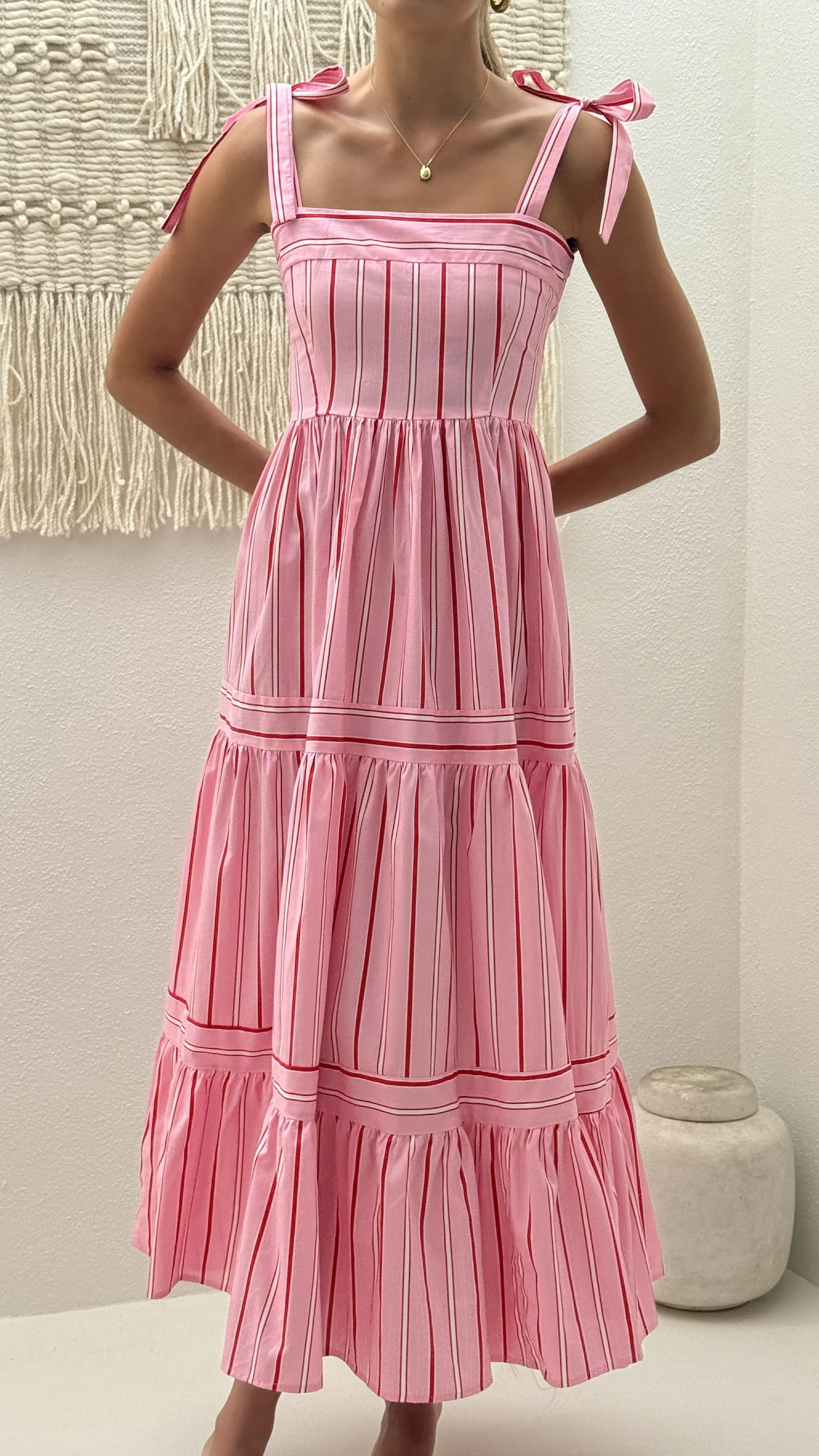 Caju Maxi Dress - Pink Stripe - Image 4