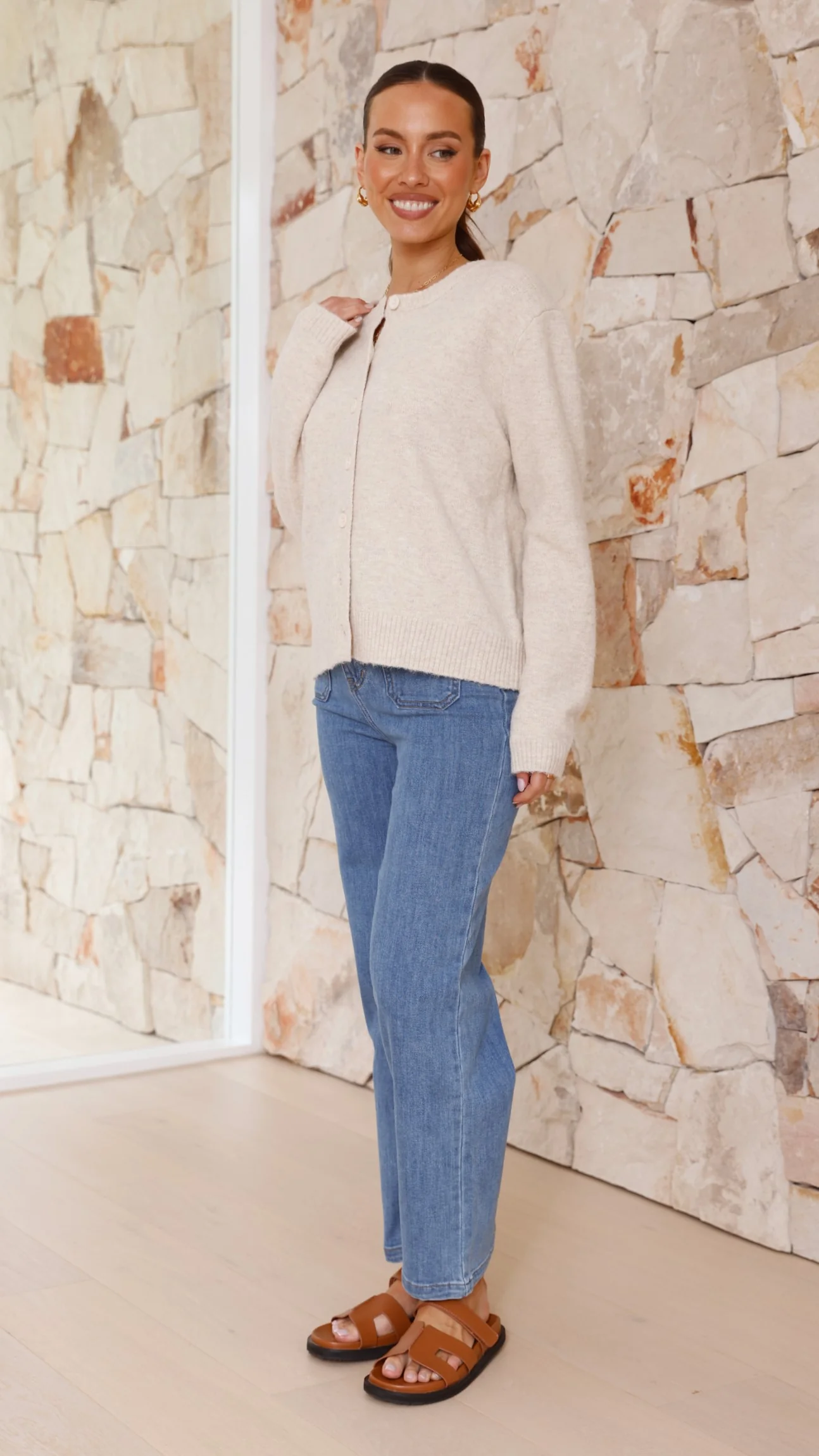 Carinna Knit Jumper - Beige - Image 10