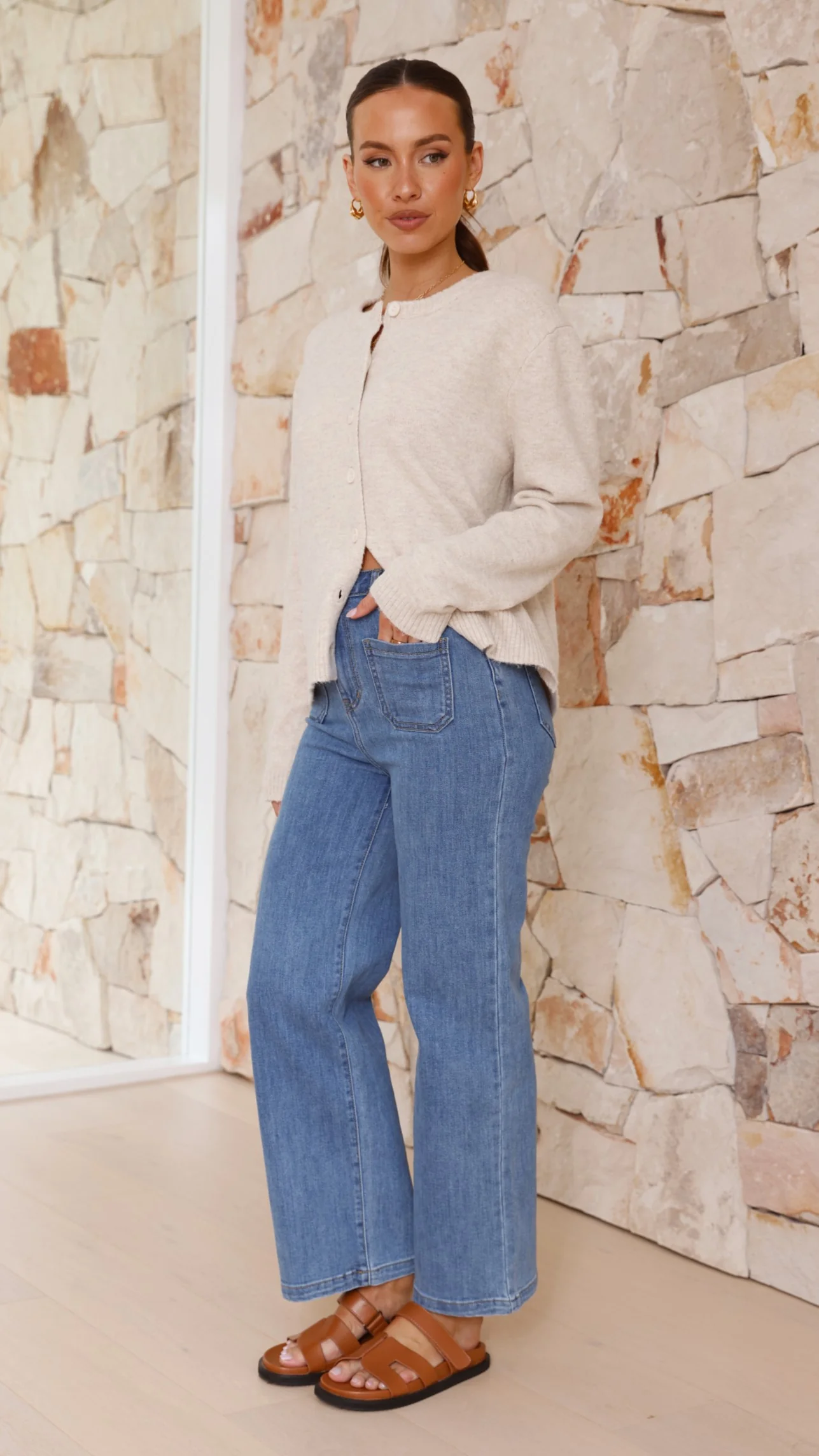 Carinna Knit Jumper - Beige - Image 11