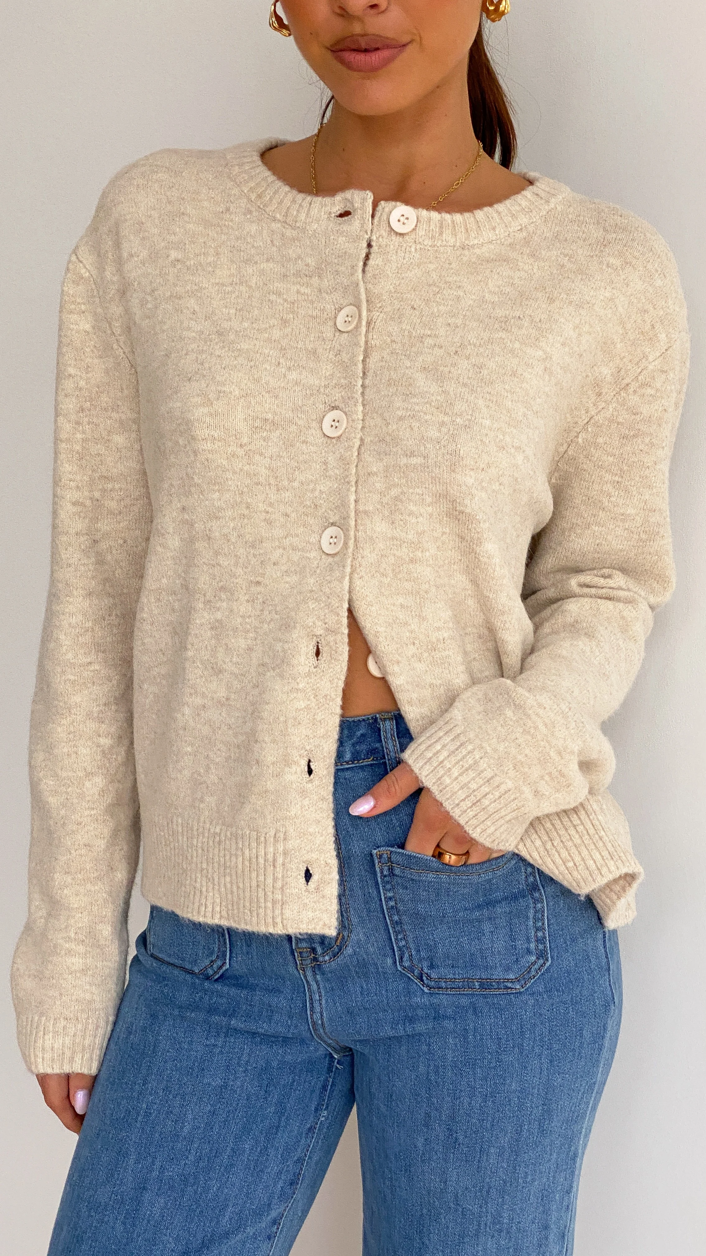 Carinna Knit Jumper - Beige - Image 3