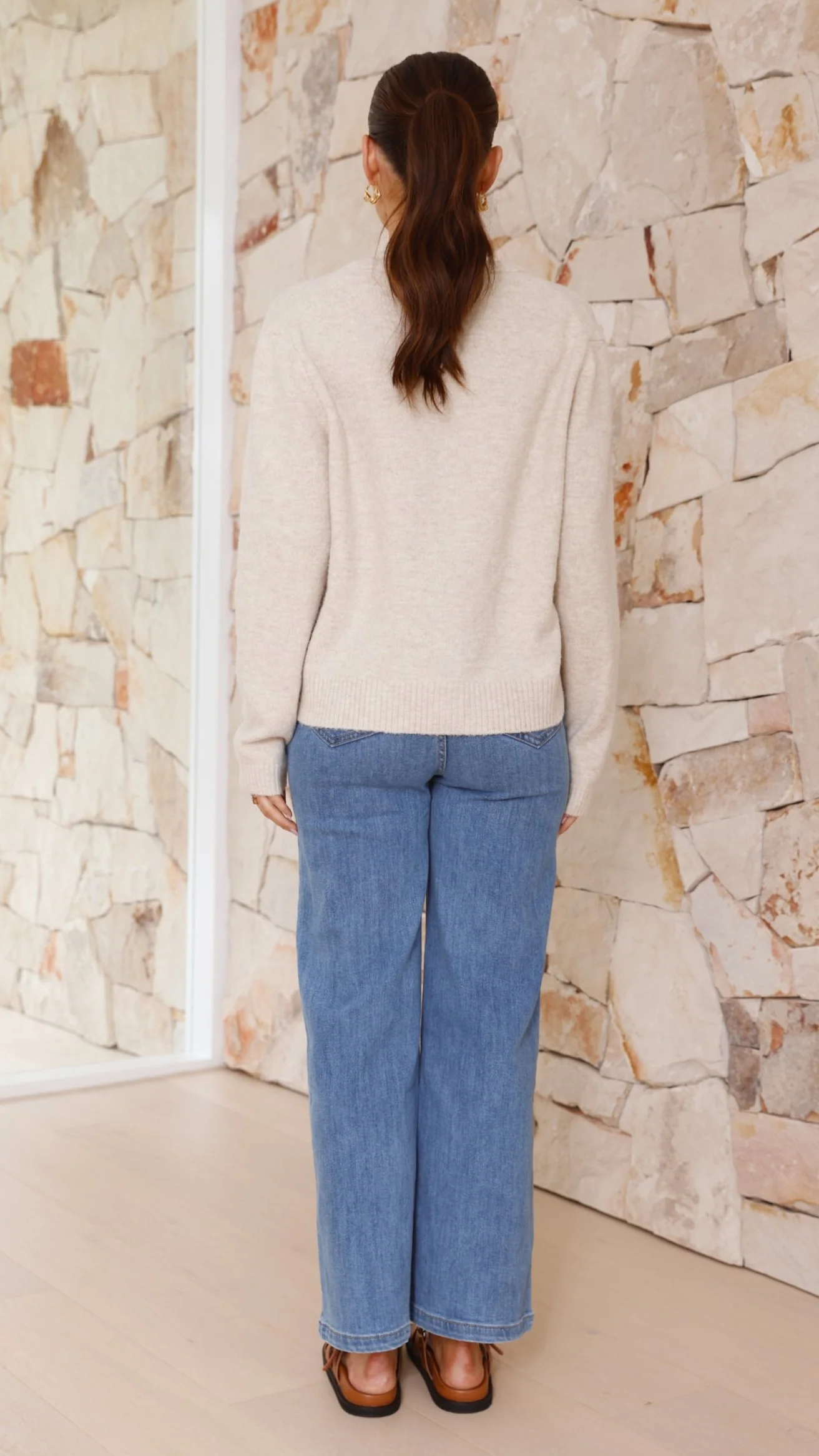 Carinna Knit Jumper - Beige - Image 5