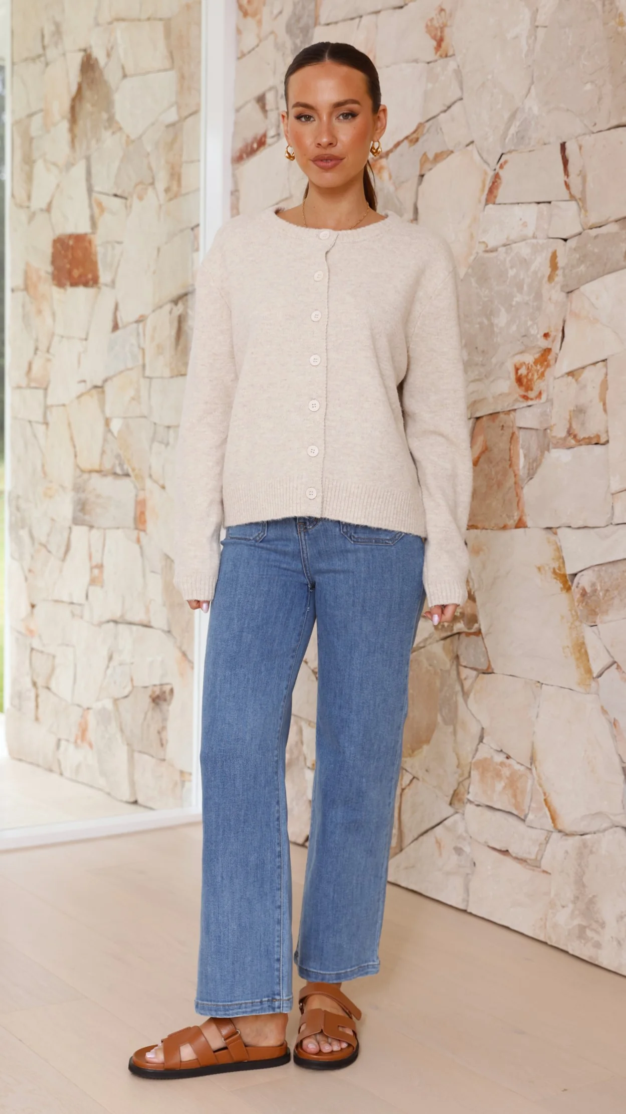 Carinna Knit Jumper - Beige - Image 6