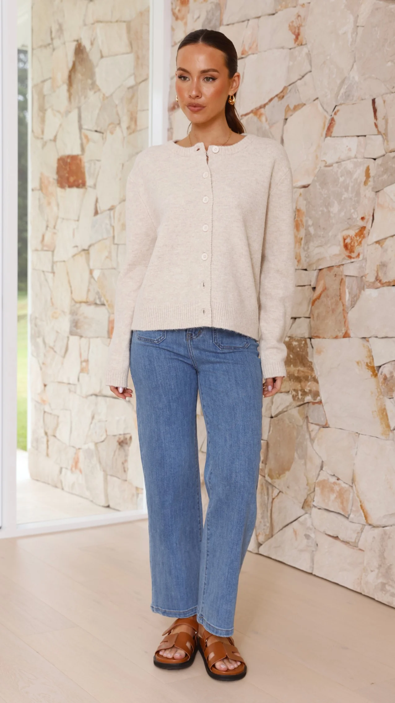 Carinna Knit Jumper - Beige - Image 7