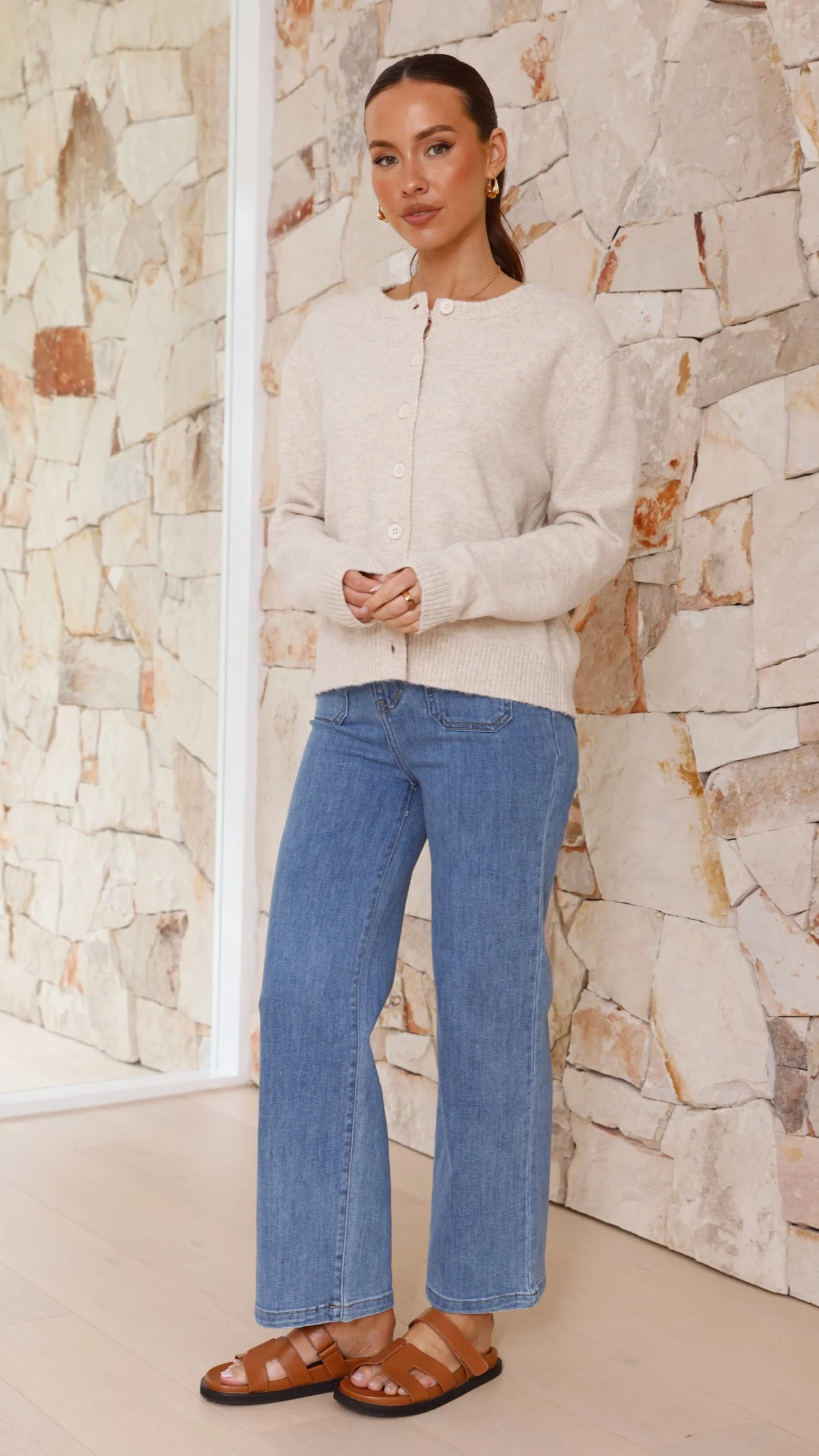Carinna Knit Jumper - Beige - Image 8