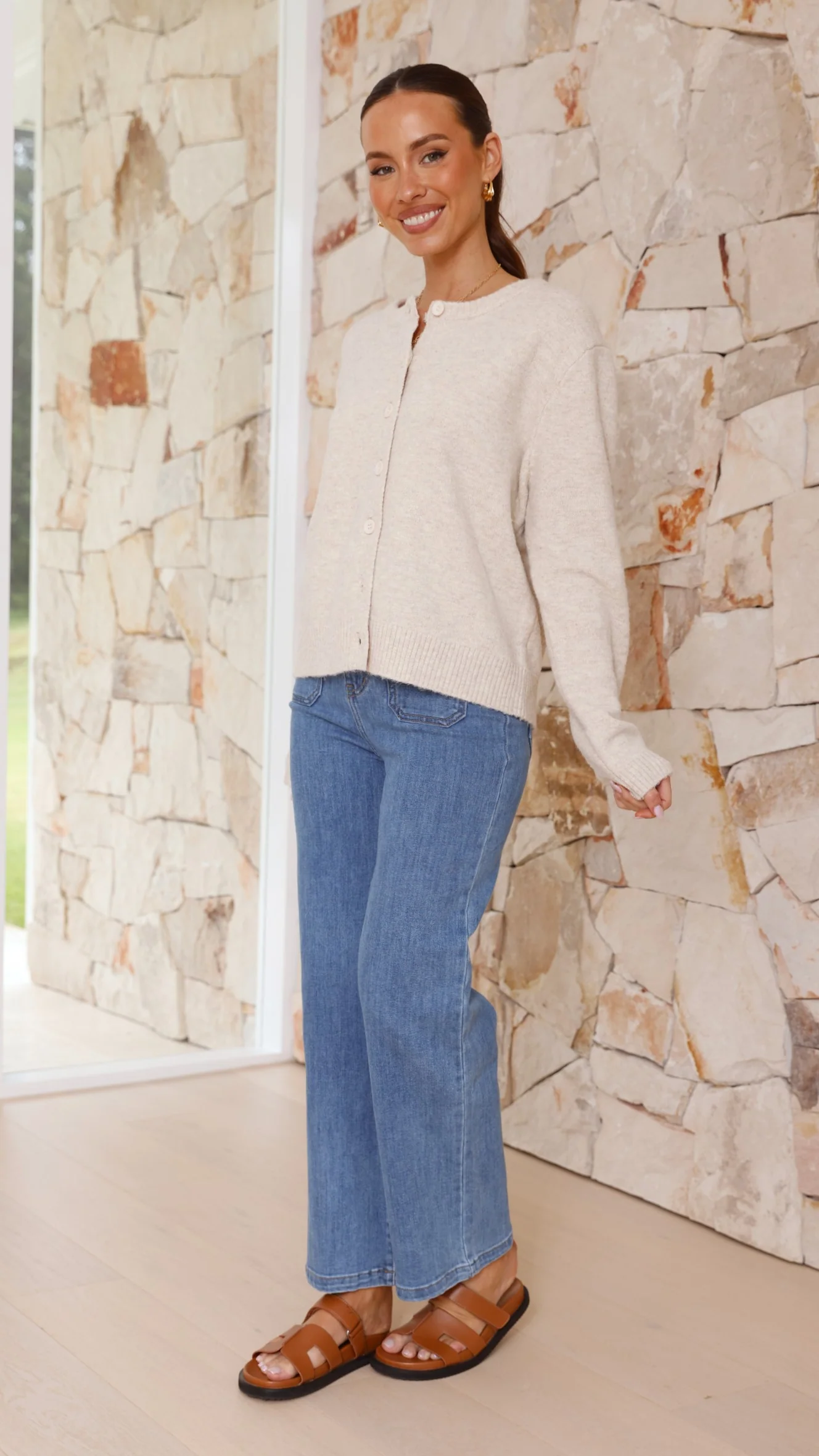 Carinna Knit Jumper - Beige - Image 9