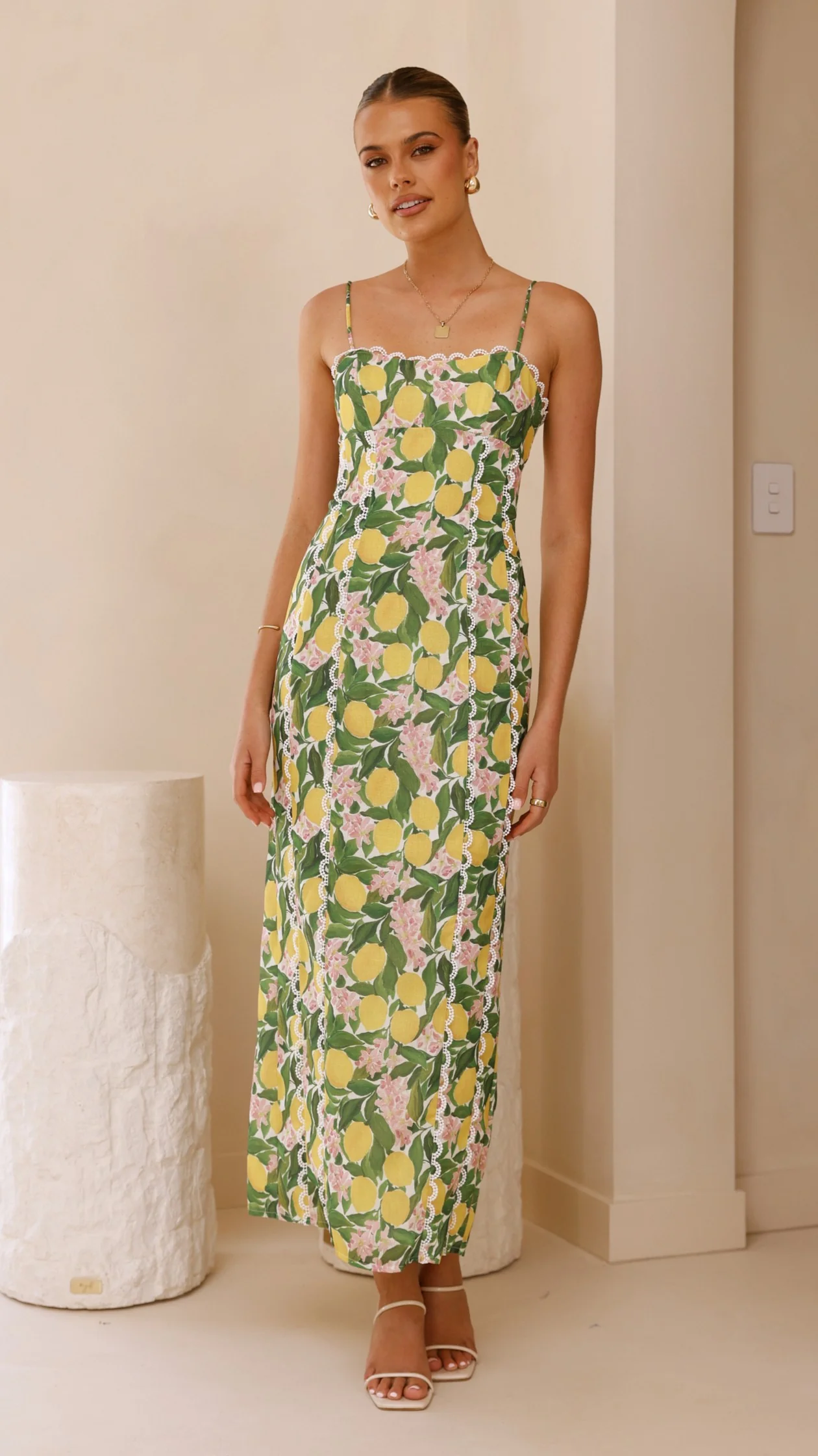 Carlia Midi Dress - Lemon Print - Image 5