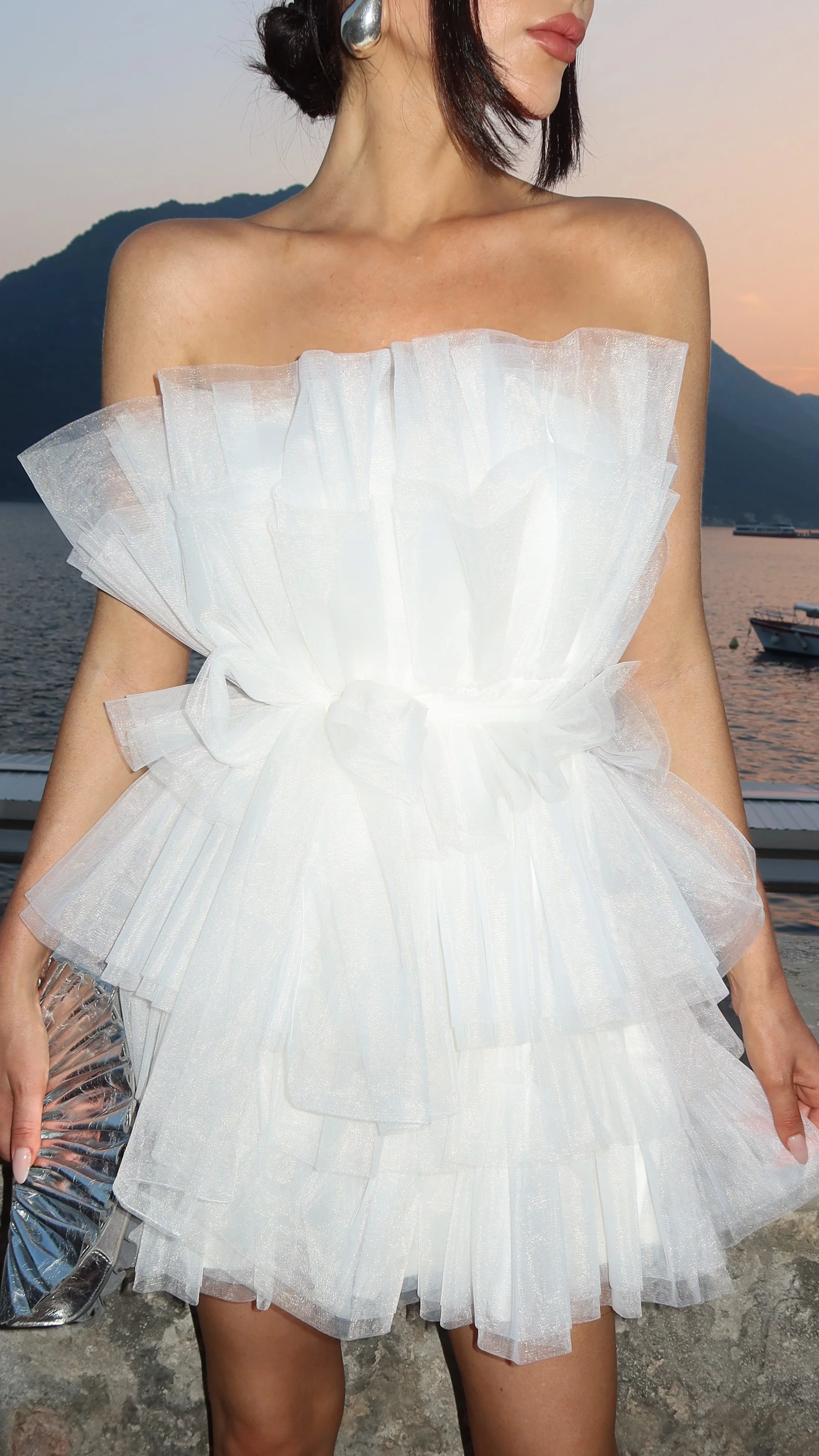 Carrie Mini Dress - White - Image 8