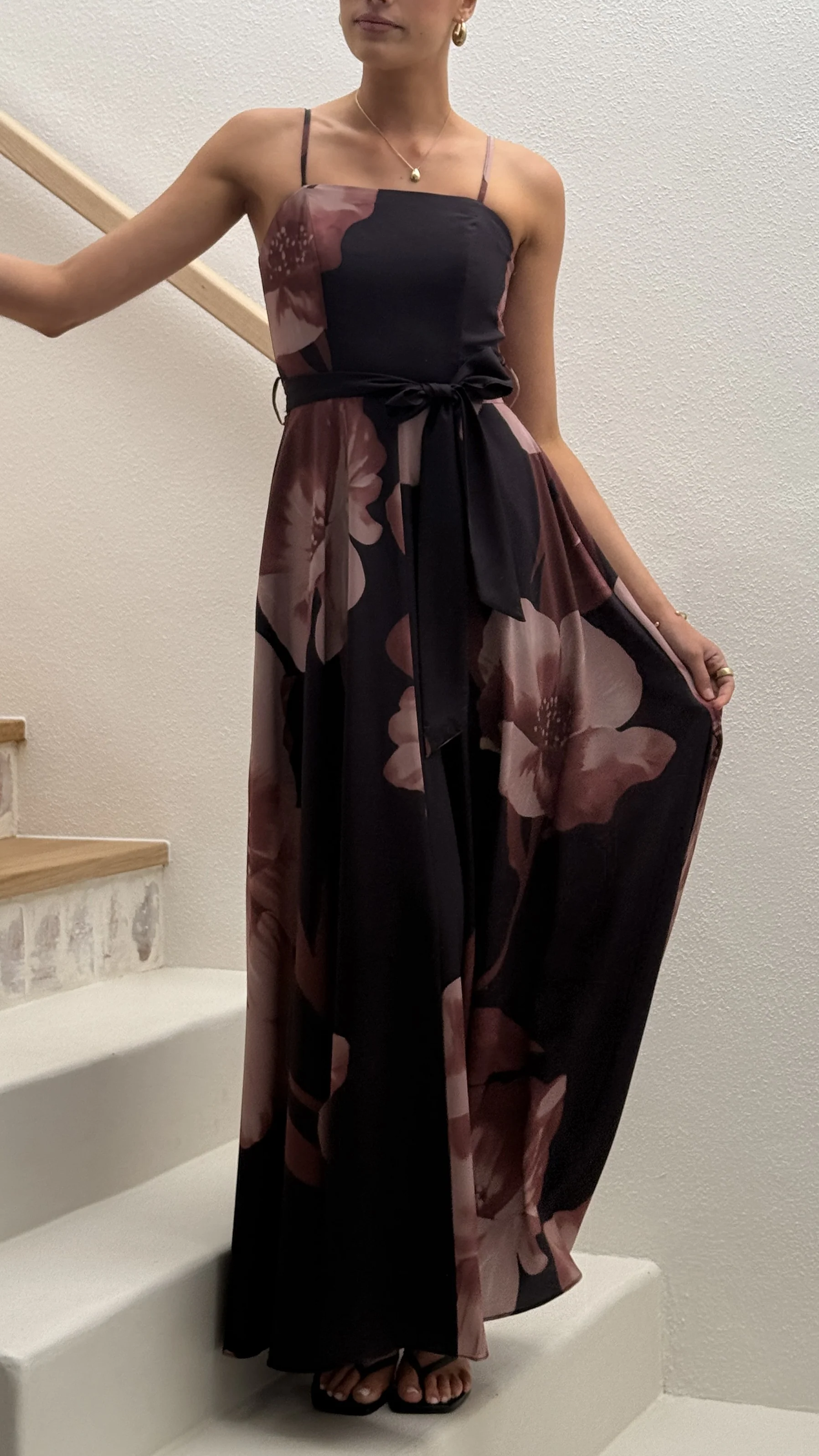 Carson Maxi Dress - Black/Wine Floral - Image 12