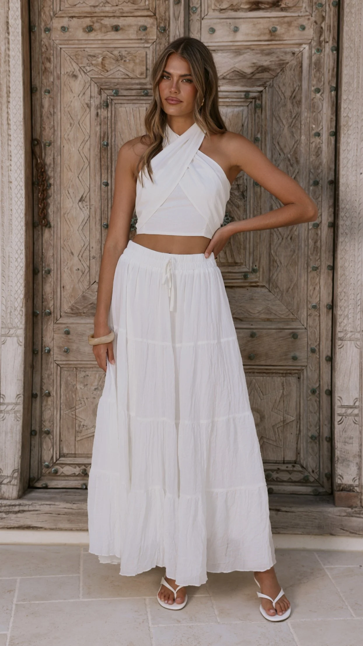 Cartier Tiered Maxi Skirt - White - Image 10