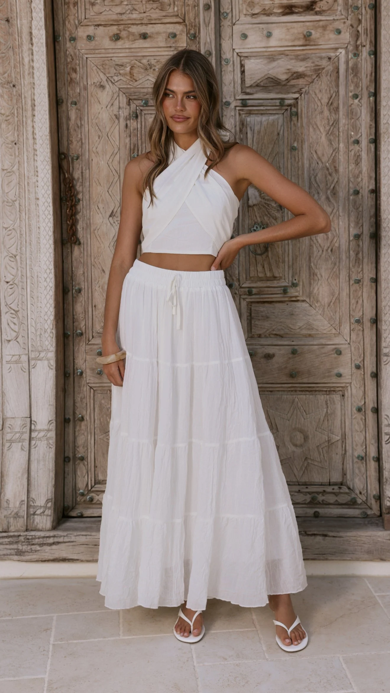 Cartier Tiered Maxi Skirt - White - Image 3