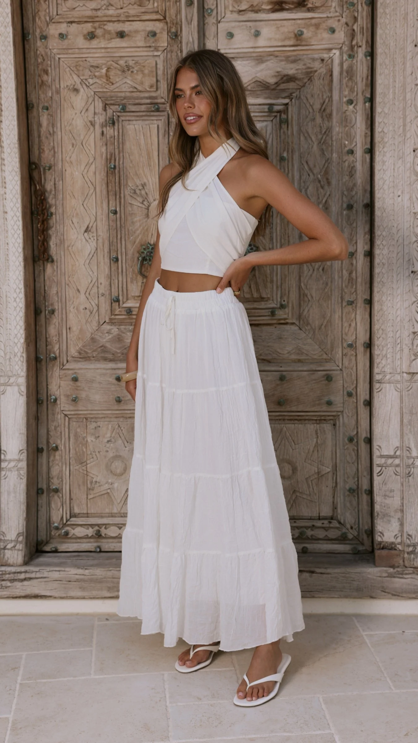 Cartier Tiered Maxi Skirt - White - Image 5