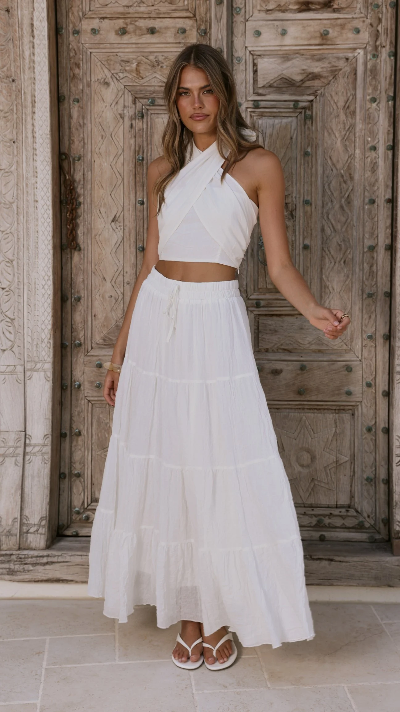 Cartier Tiered Maxi Skirt - White - Image 7