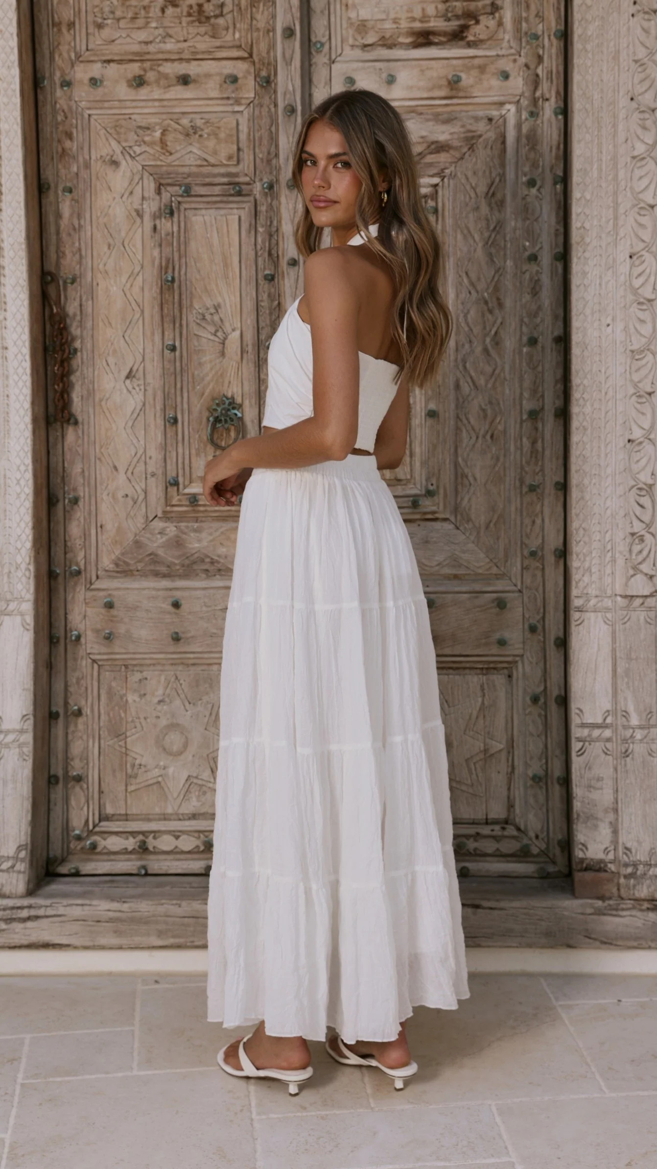 Cartier Tiered Maxi Skirt - White - Image 8