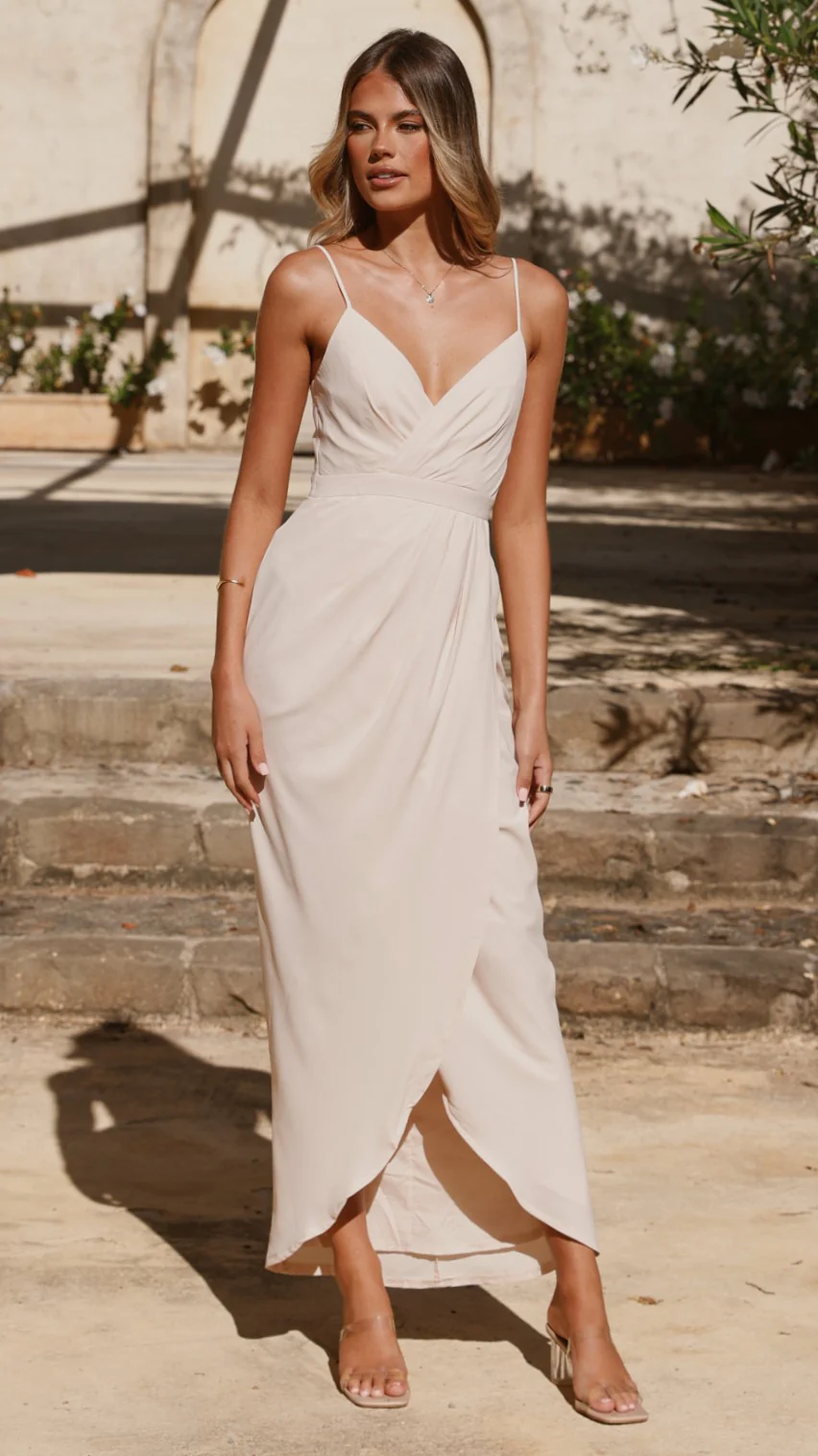 Charlotte Draped Maxi Dress - Ivory - Image 10