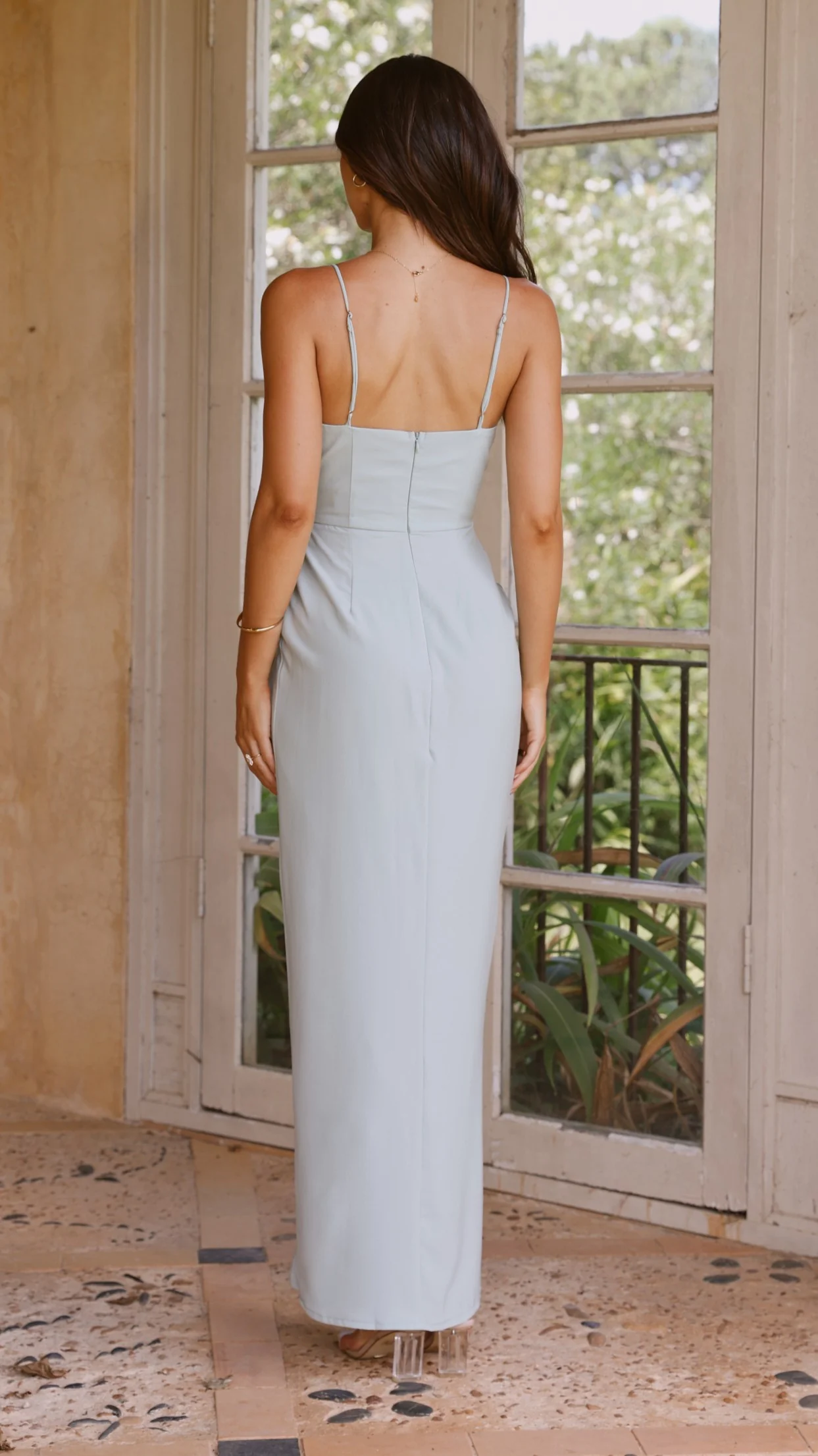 Charlotte Draped Maxi Dress - Sage - Image 11