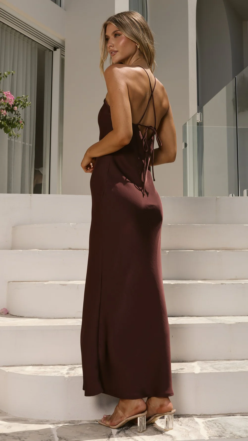 Chiara Maxi Dress - Chocolate - Image 2