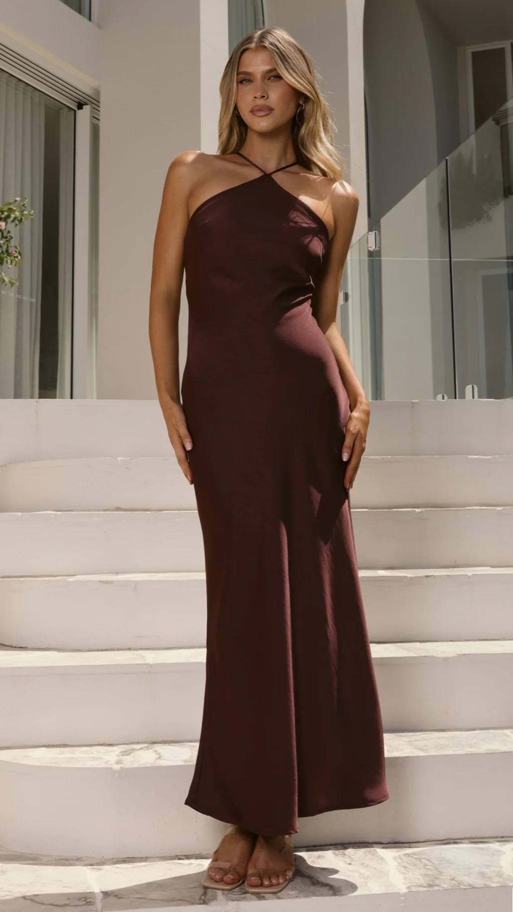 Chiara Maxi Dress - Chocolate - Image 21