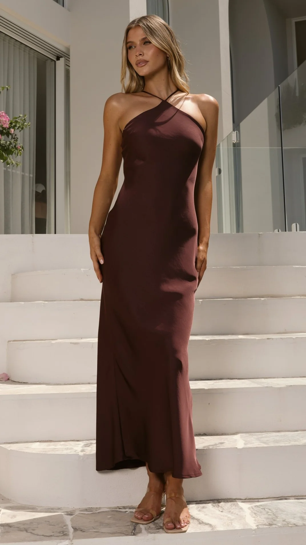 Chiara Maxi Dress - Chocolate - Image 6