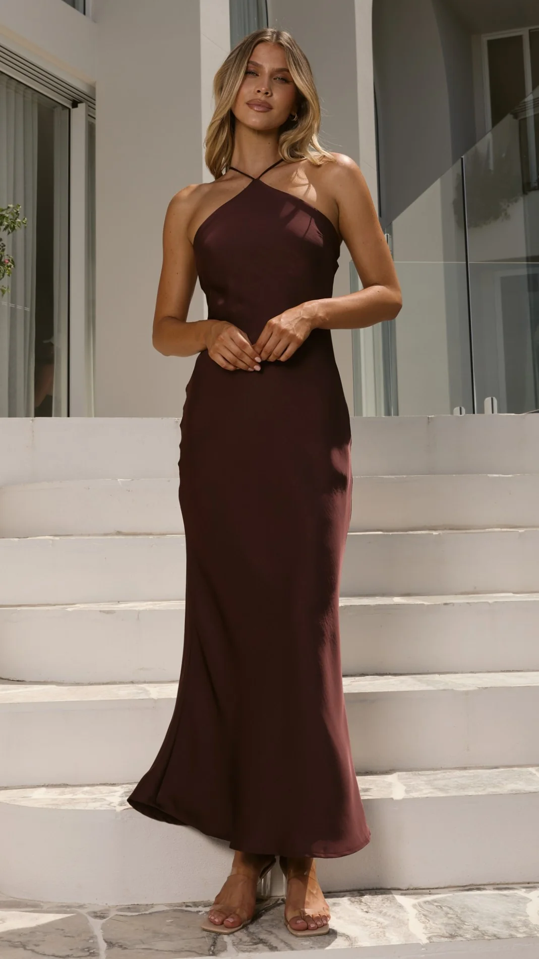 Chiara Maxi Dress - Chocolate - Image 9