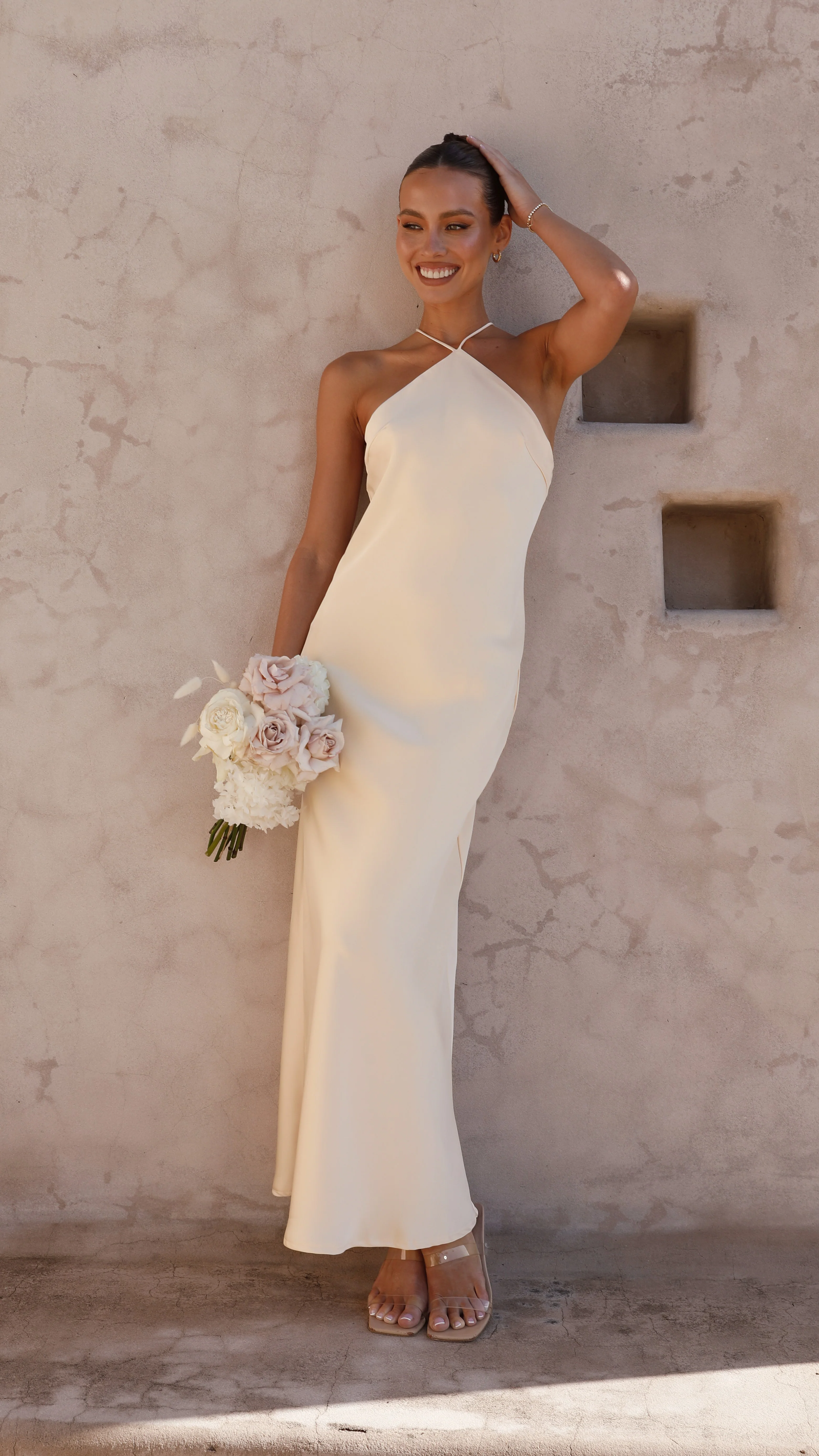 Chiara Maxi Dress - Soft Gold - Image 3