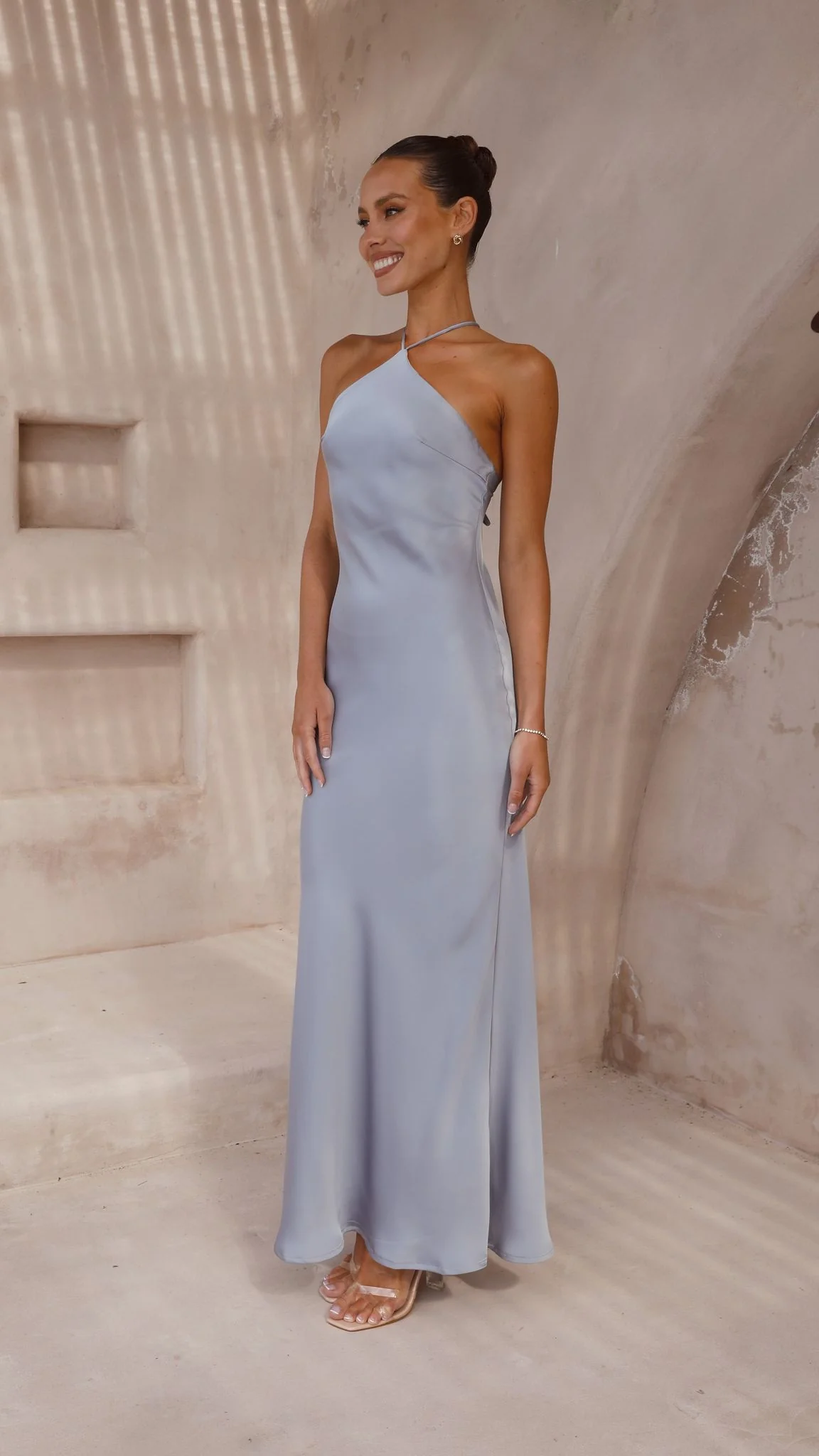 Chiara Maxi Dress - Steel Blue - Image 3