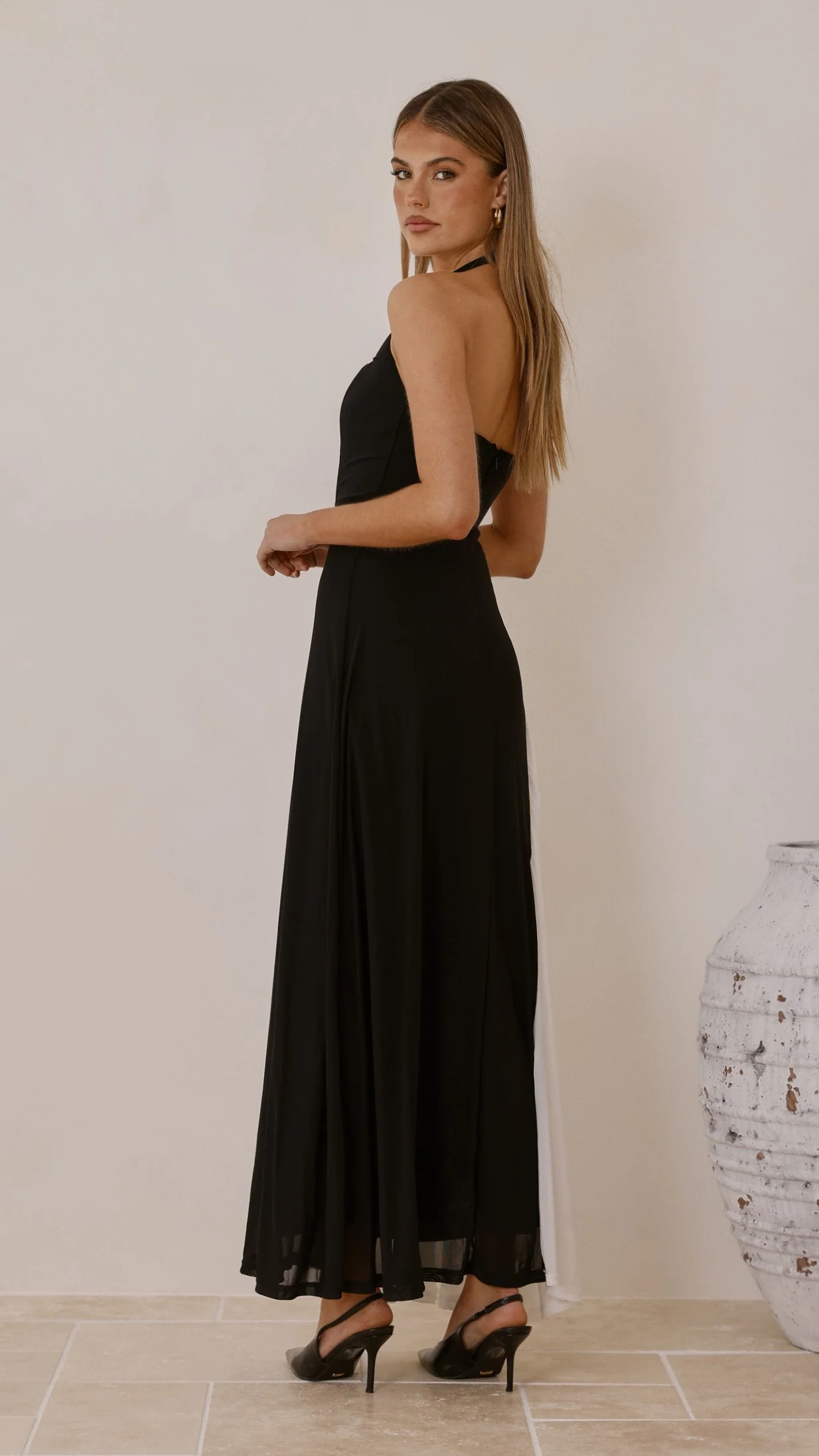 Cia Maxi Dress - Black/White - Image 3