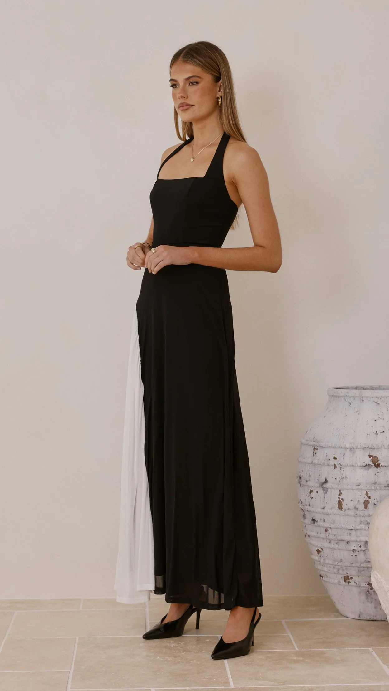 Cia Maxi Dress - Black/White - Image 4