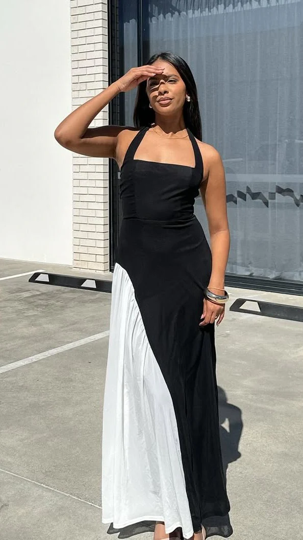 Cia Maxi Dress - Black/White - Image 5