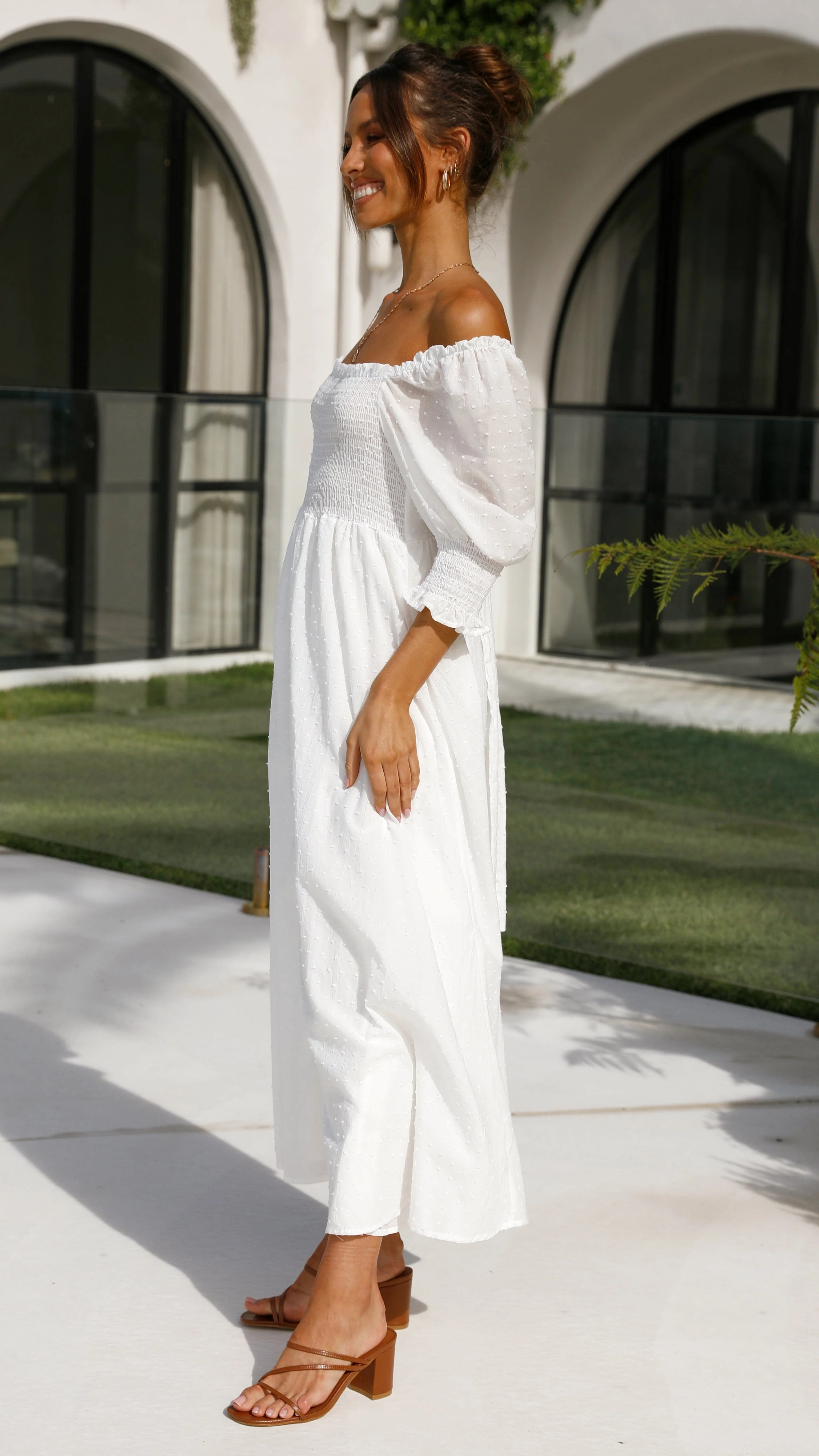 Cierra Midi Dress - White - Image 19