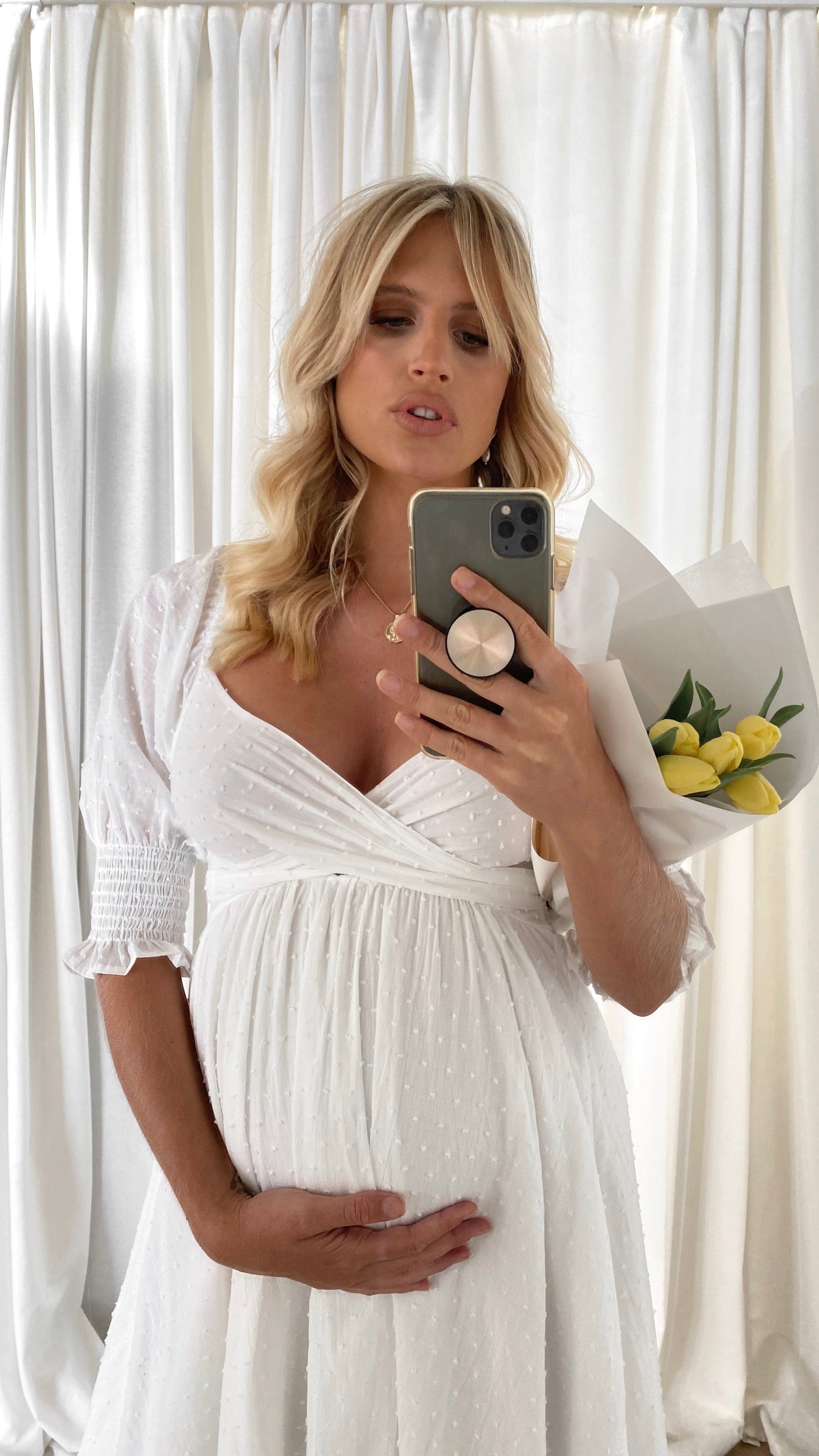 Cierra Midi Dress - White - Image 20
