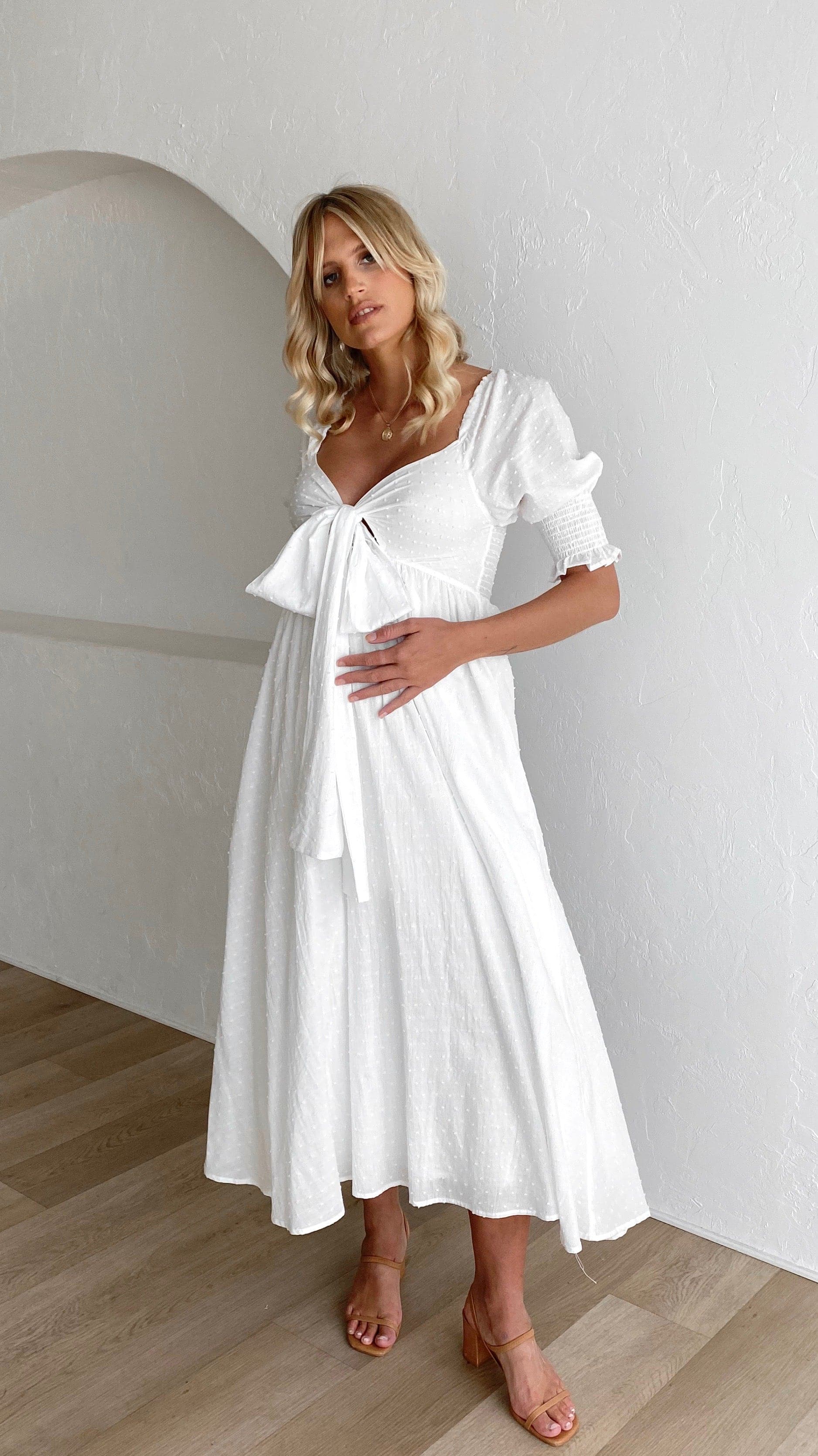 Cierra Midi Dress - White - Image 23