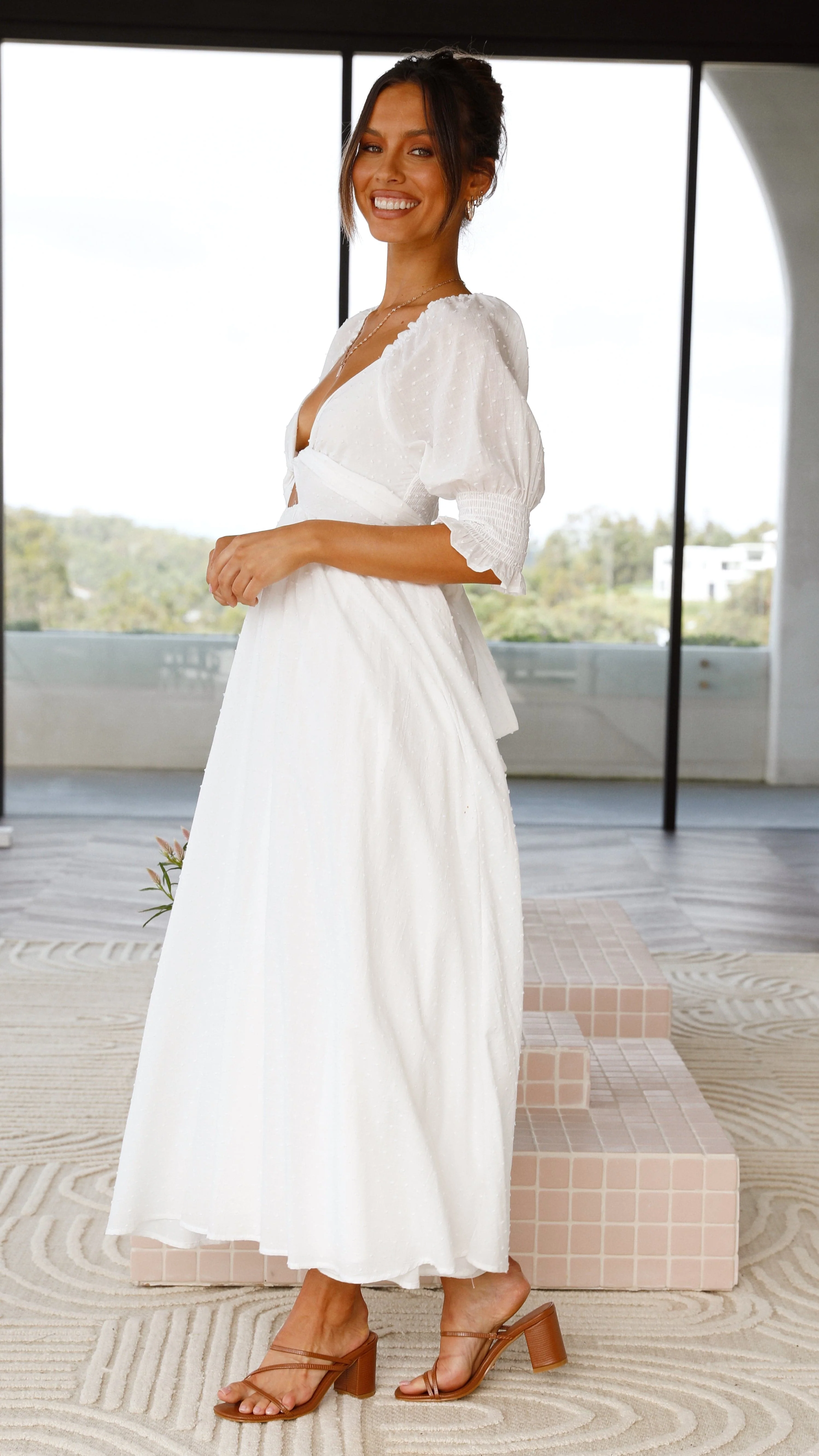 Cierra Midi Dress - White - Image 29