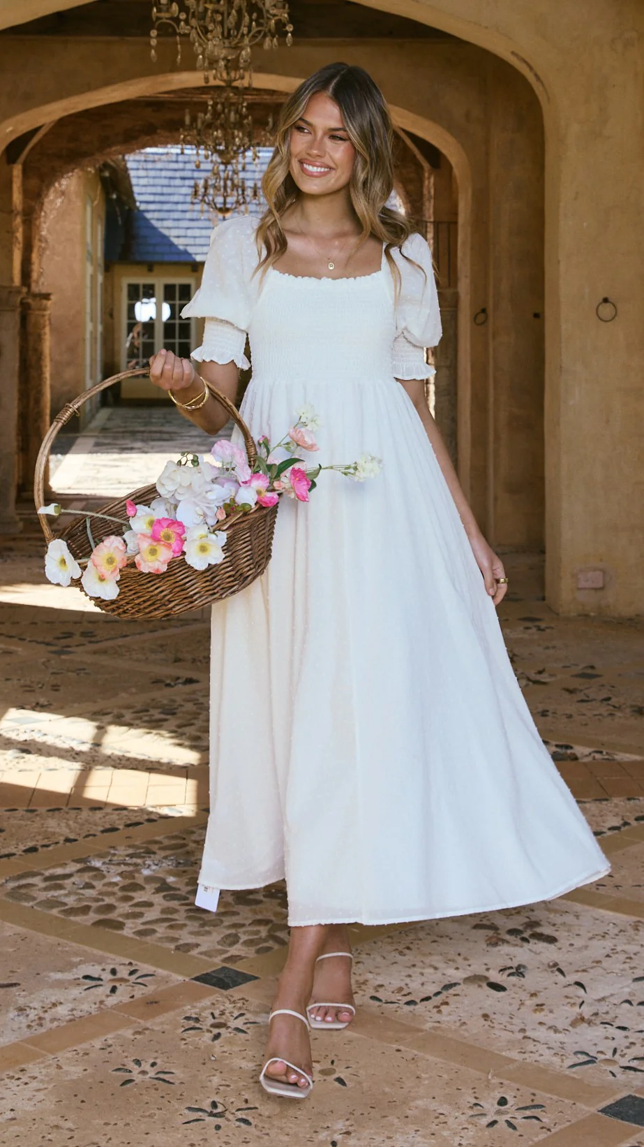 Cierra Midi Dress - White - Image 3